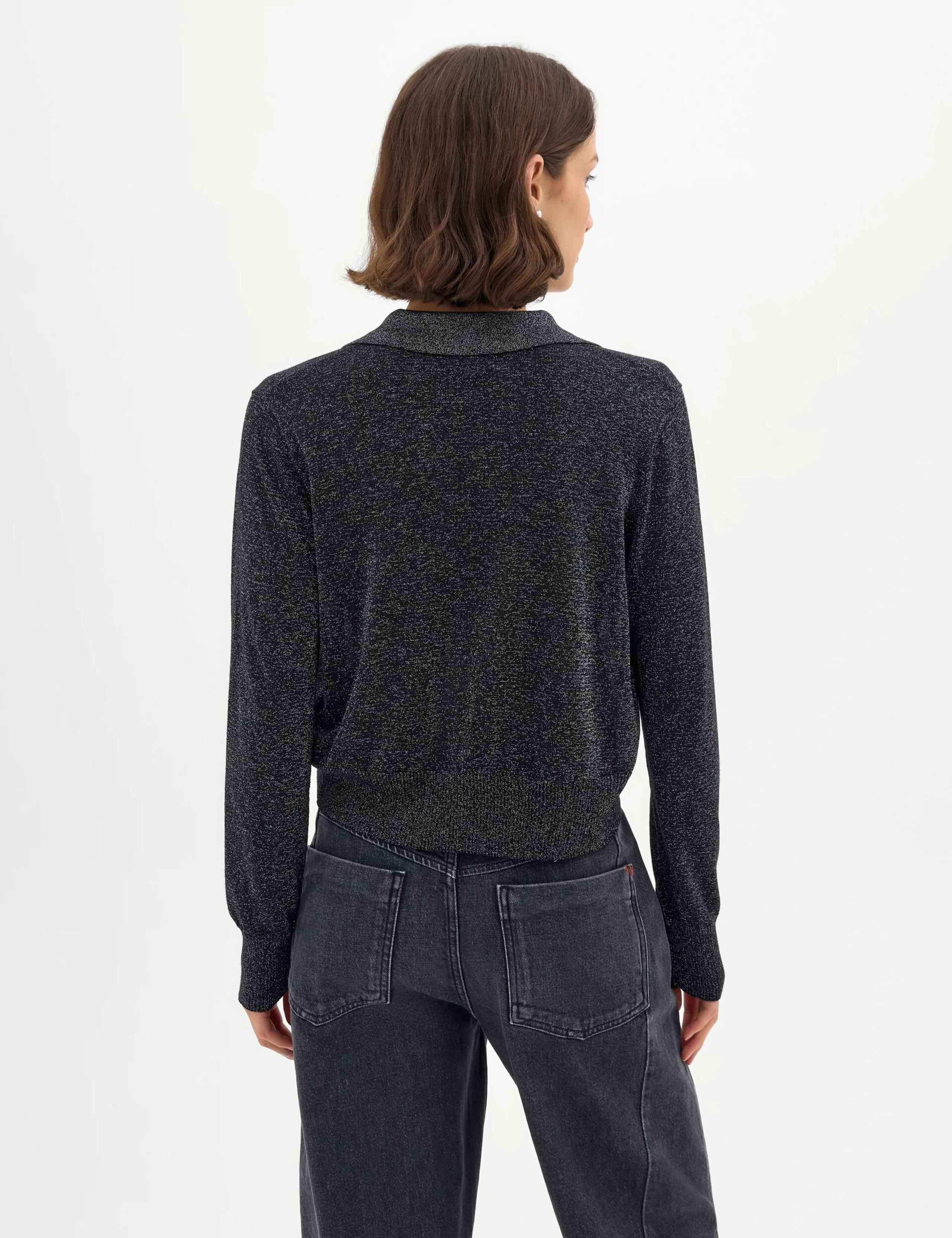Metallic Knitted Collared Cardigan 4 of 5
