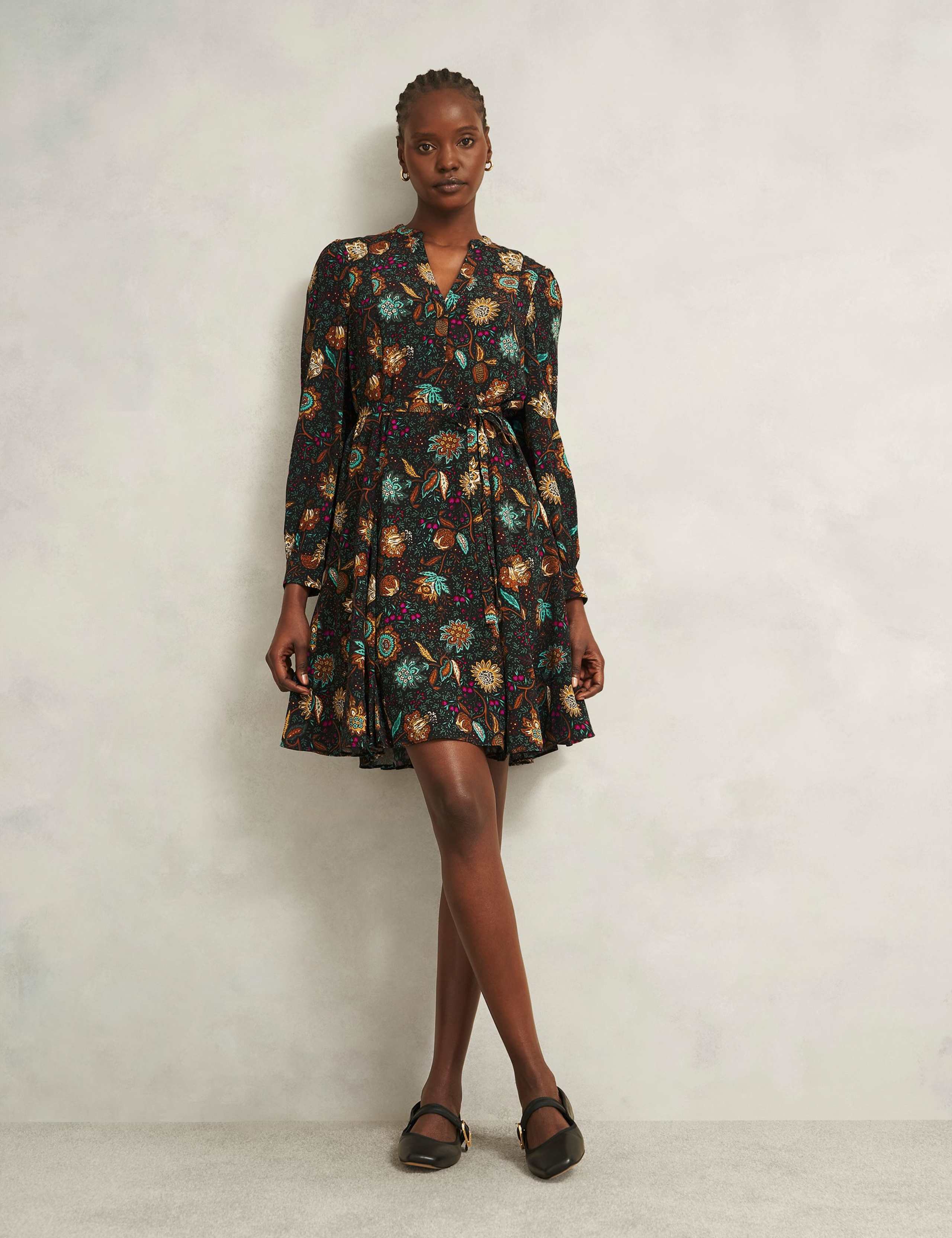 Floral V-Neck Mini Skater Dress 4 of 6