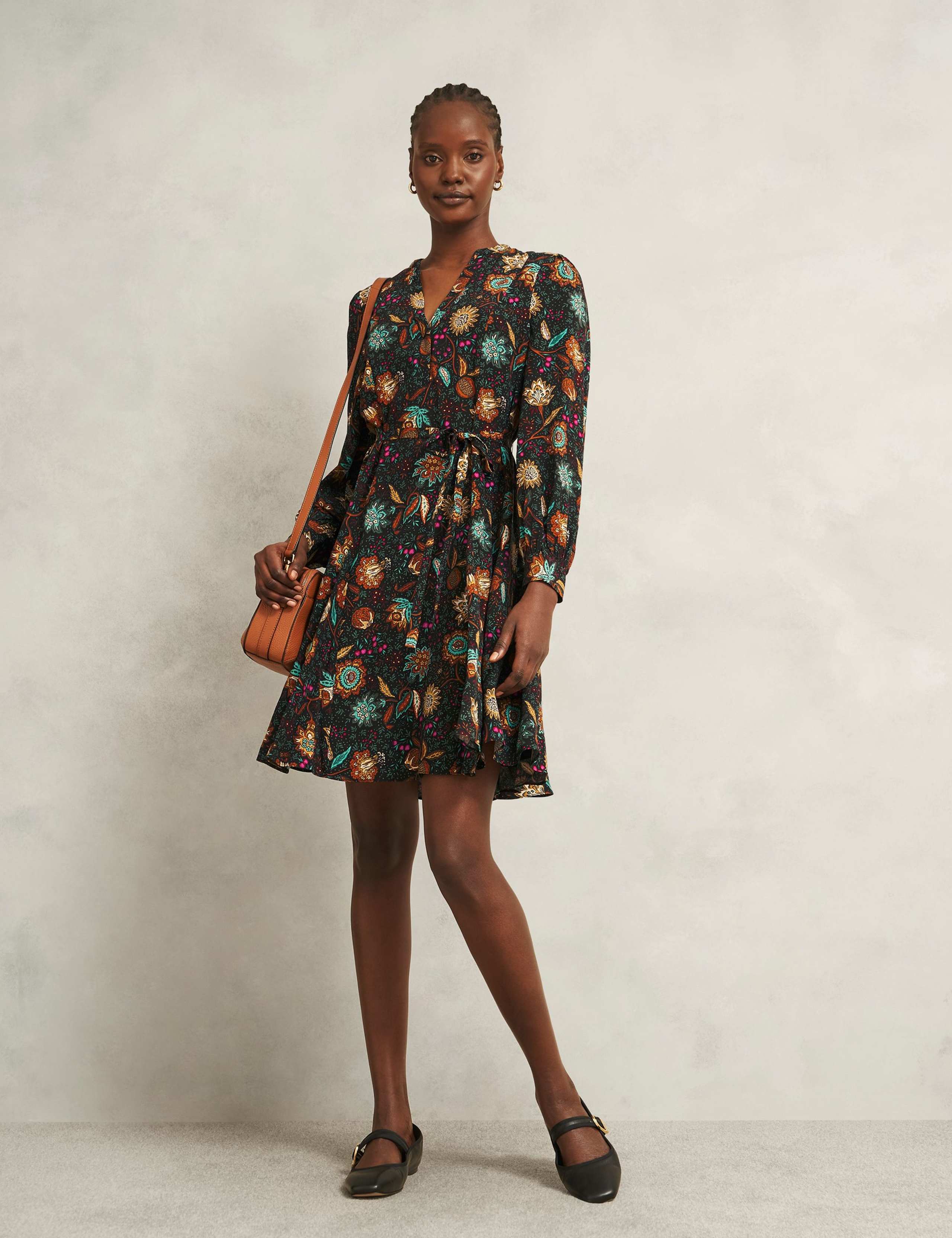 Floral V-Neck Mini Skater Dress 5 of 6