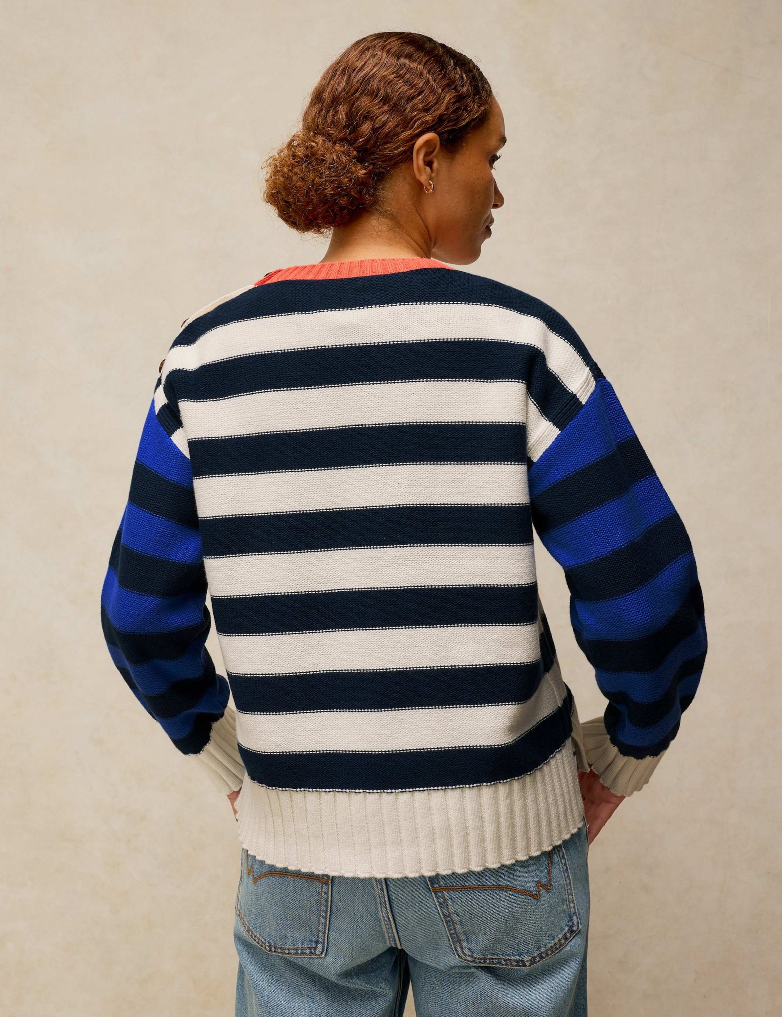 Pure Cotton Colour Block Striped Jumper 4 of 6
