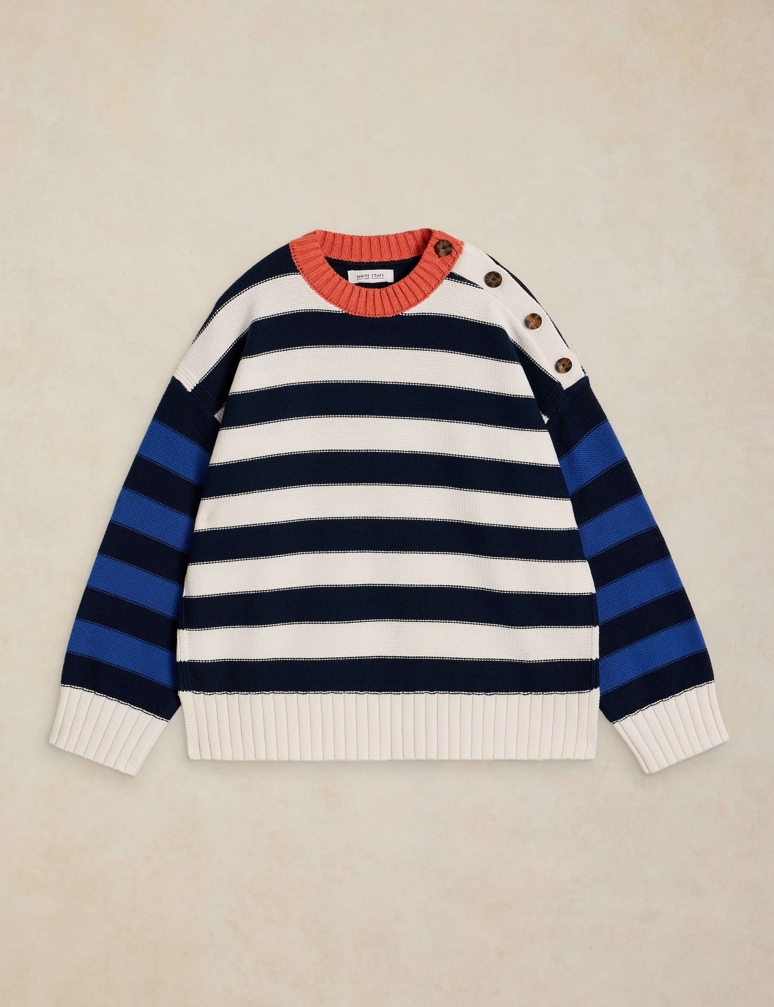 Pure Cotton Colour Block Striped Jumper 2 of 6