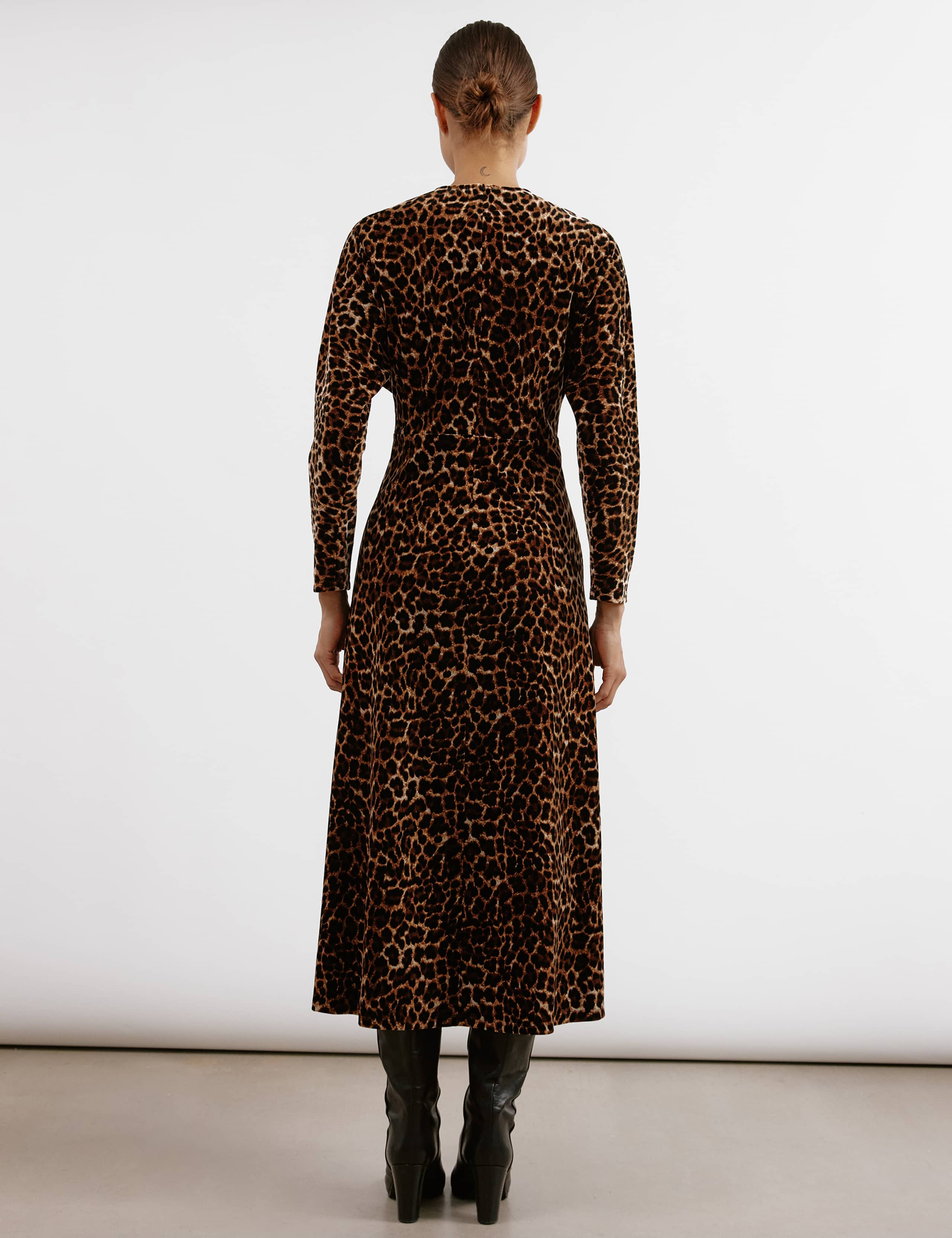 Velvet Animal Print Midi Bodycon Dress 5 of 5