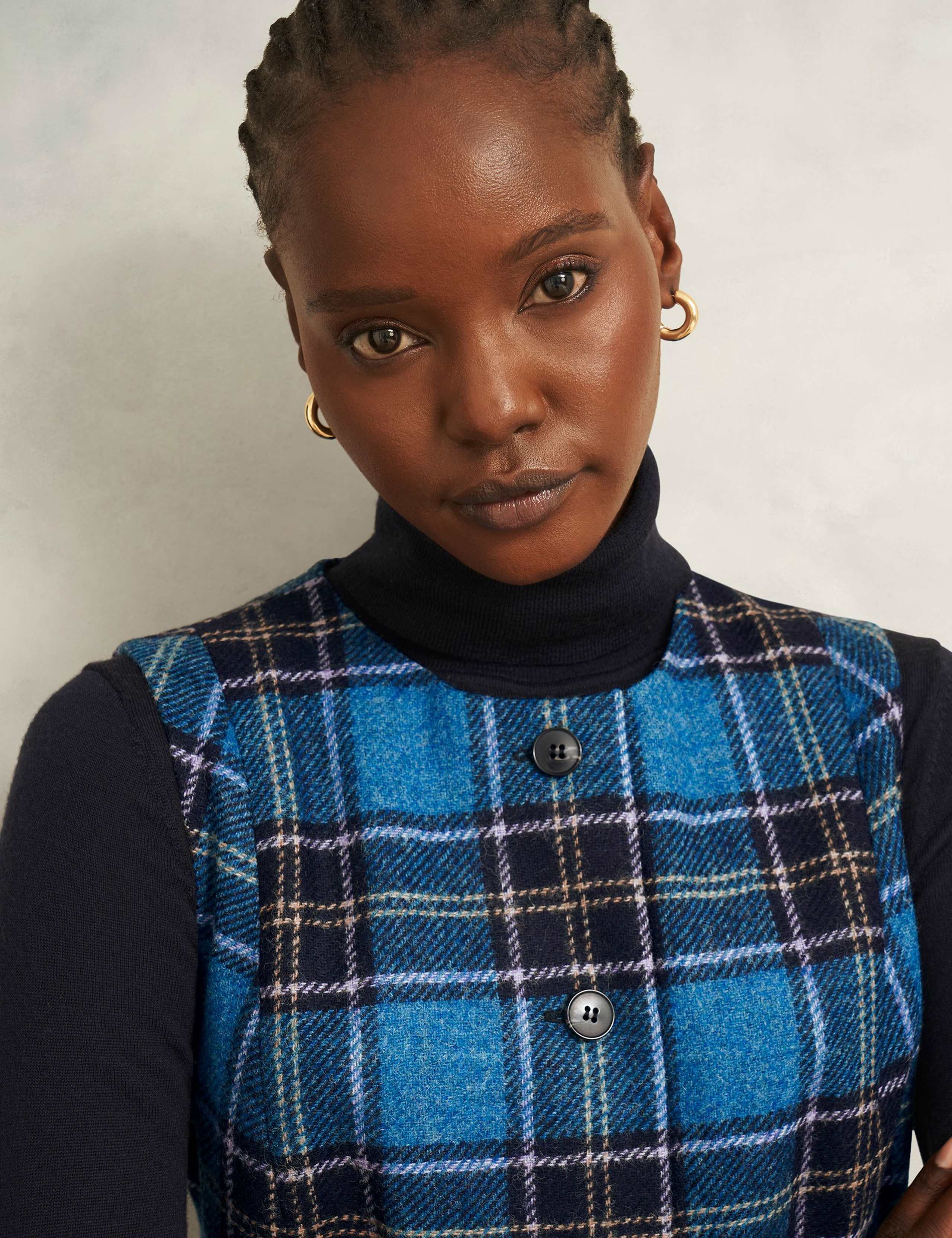 Pure Wool Checked Mini Shift Dress 3 of 7