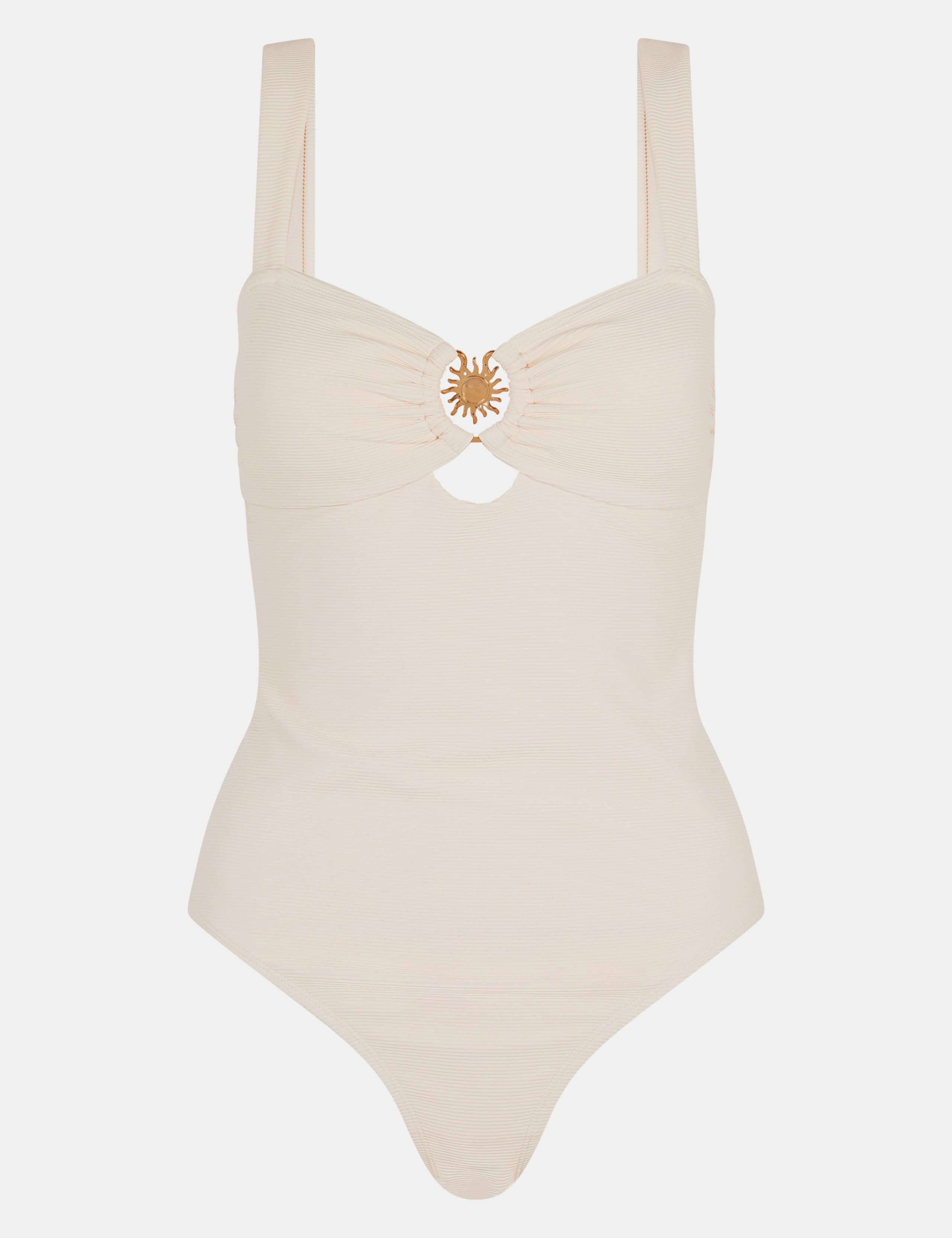 Textured Ring Detail V-Neck Swimsuit 2 of 5