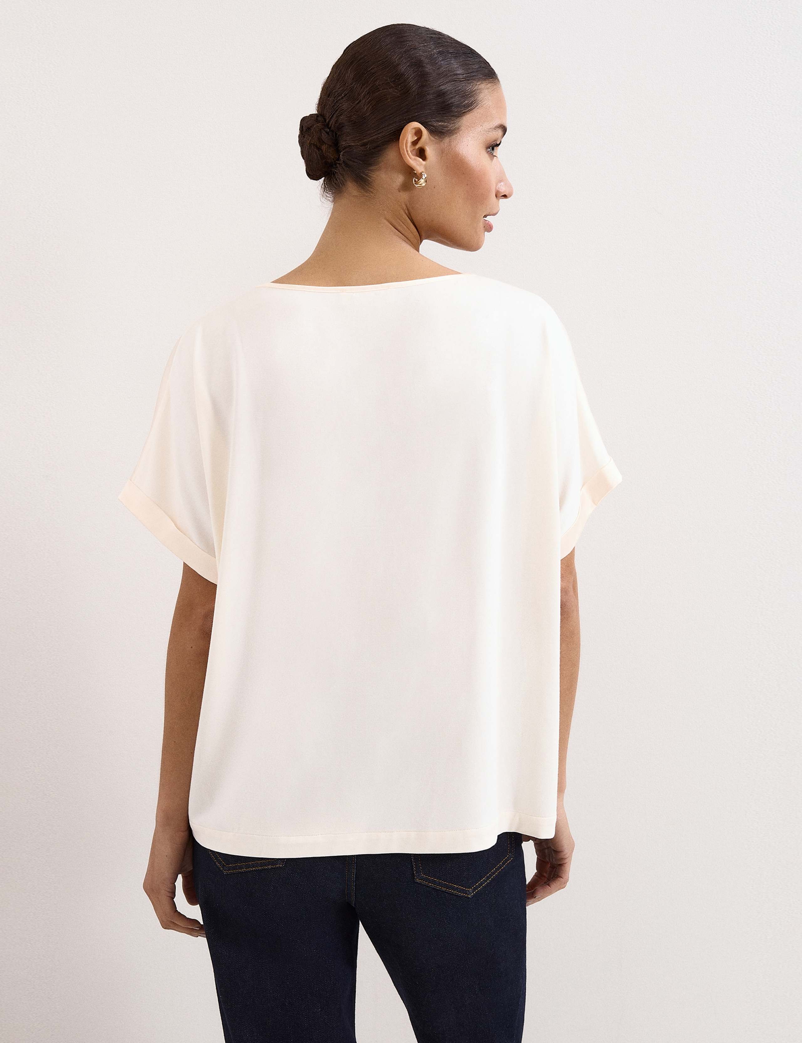 Satin & Jersey Floral Top 3 of 5