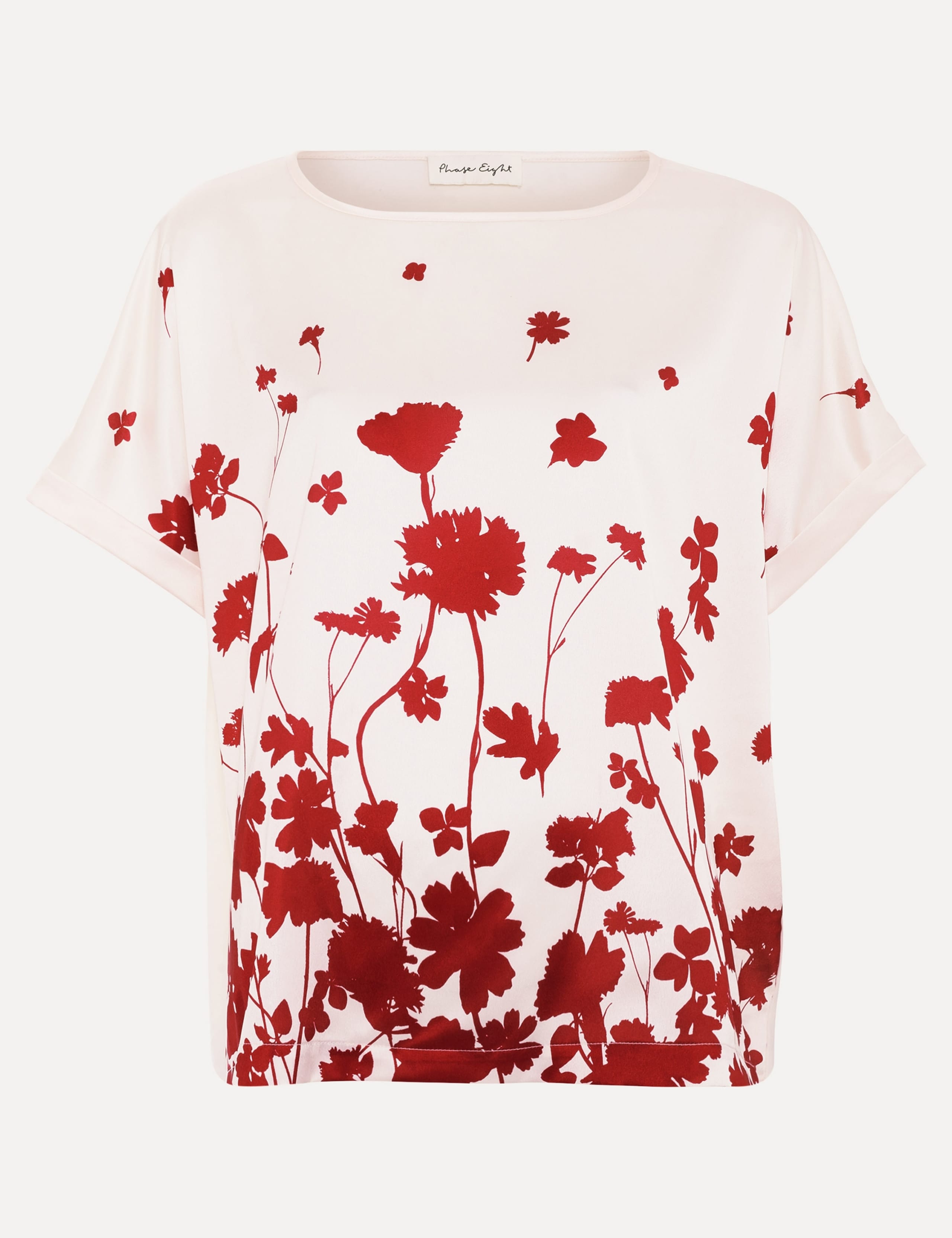 Satin & Jersey Floral Top 2 of 5