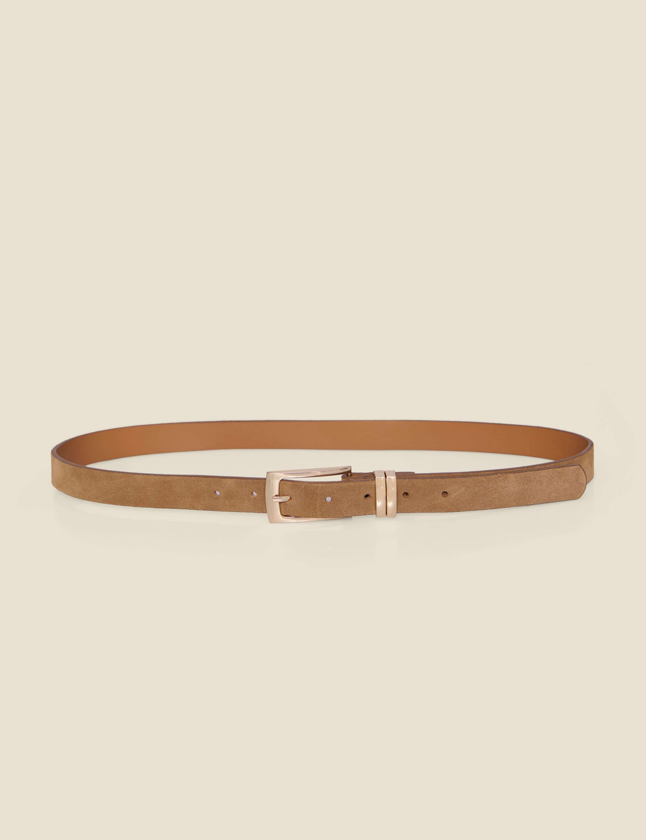 Suede Gold Buckle Jeans Belt 2 of 4