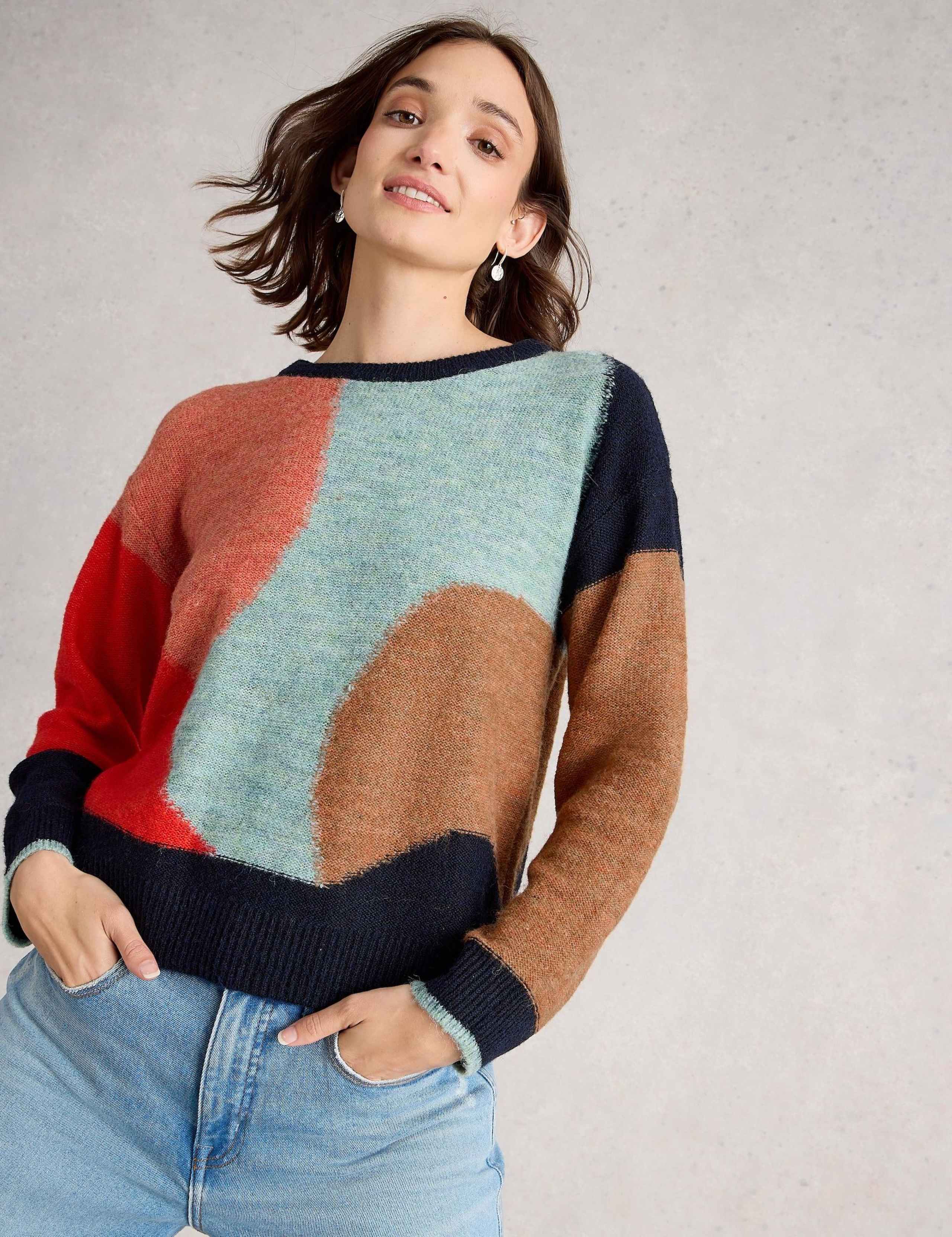 Patterned Crew Neck Jumper with Wool 3 of 6