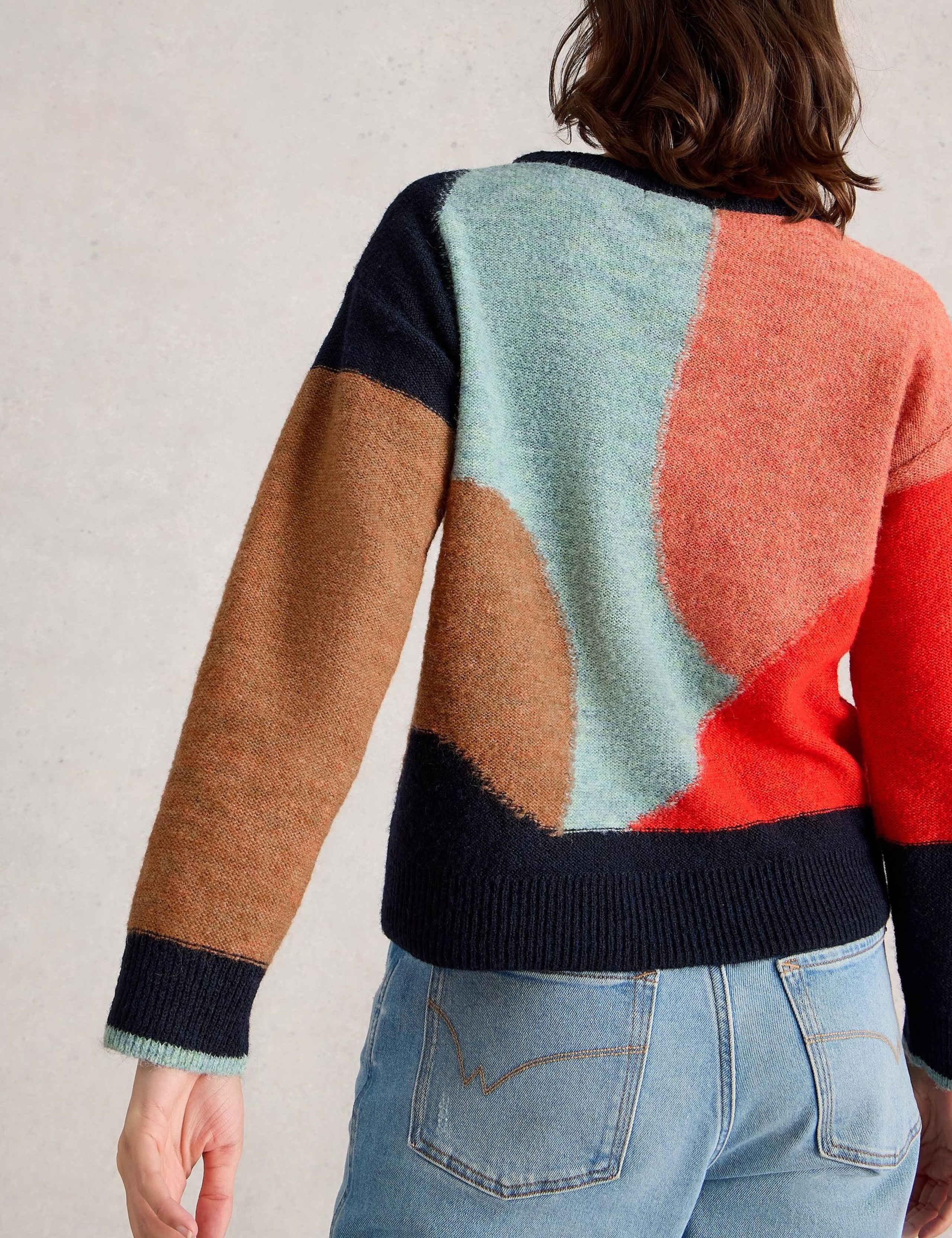 Patterned Crew Neck Jumper with Wool 4 of 6