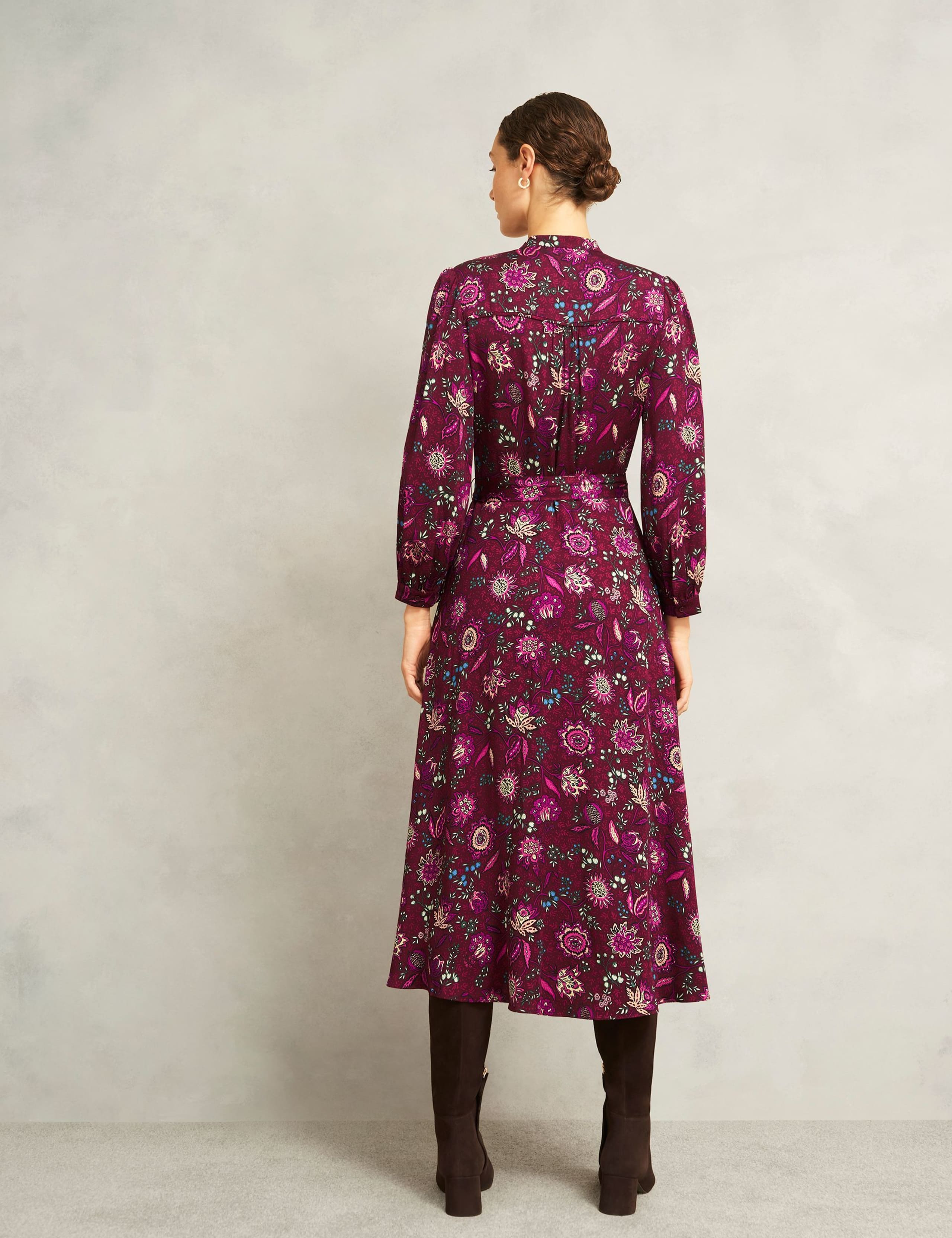 Floral V-Neck Midi Skater Dress 4 of 5