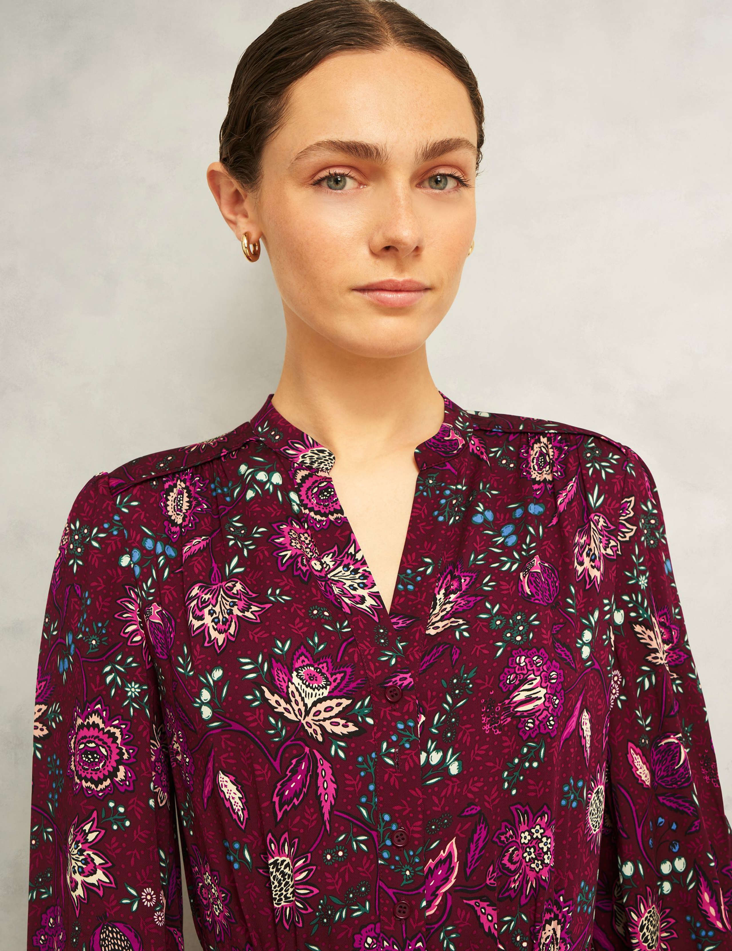 Floral V-Neck Midi Skater Dress 5 of 5