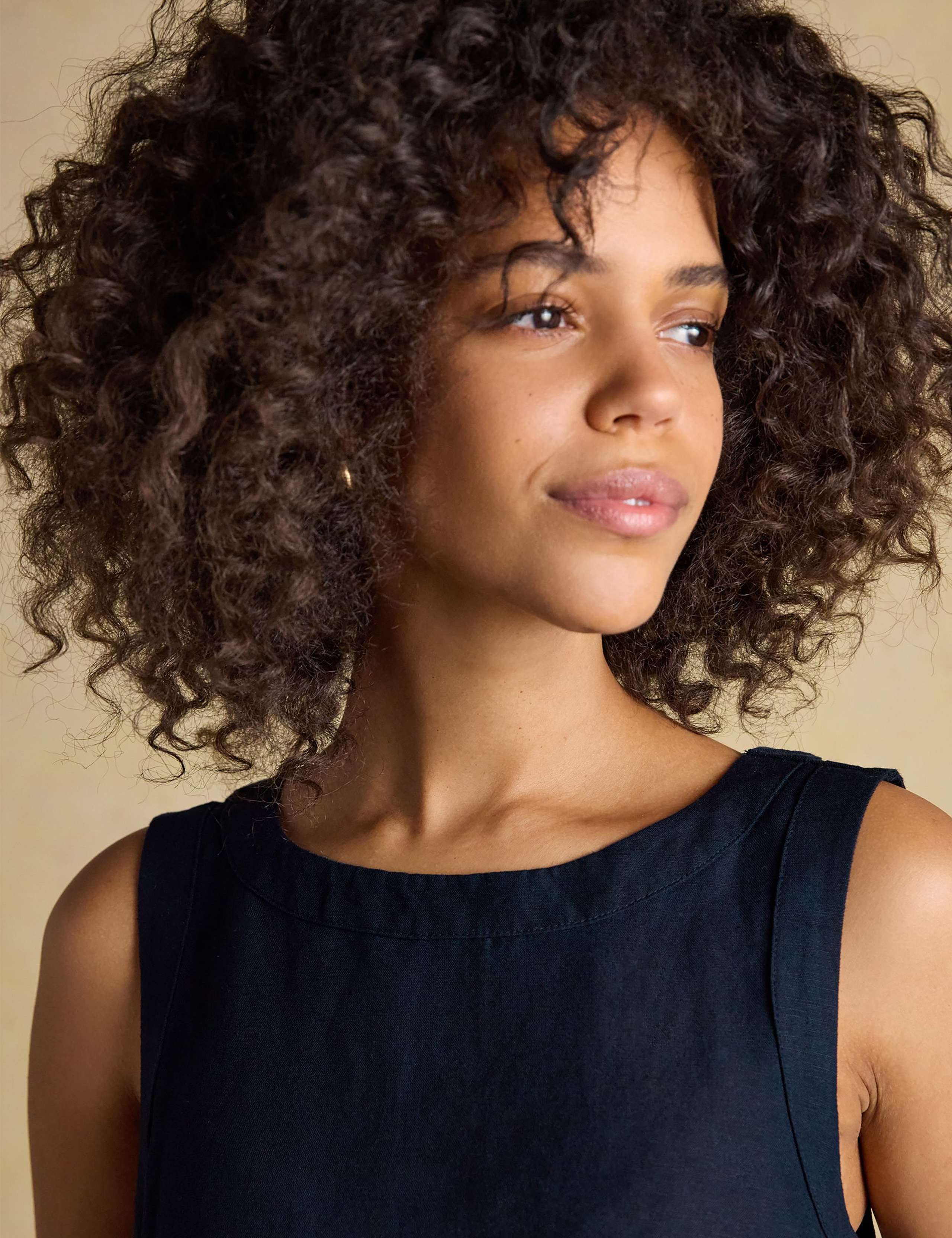 Linen Blend Round Neck Blouse 6 of 6