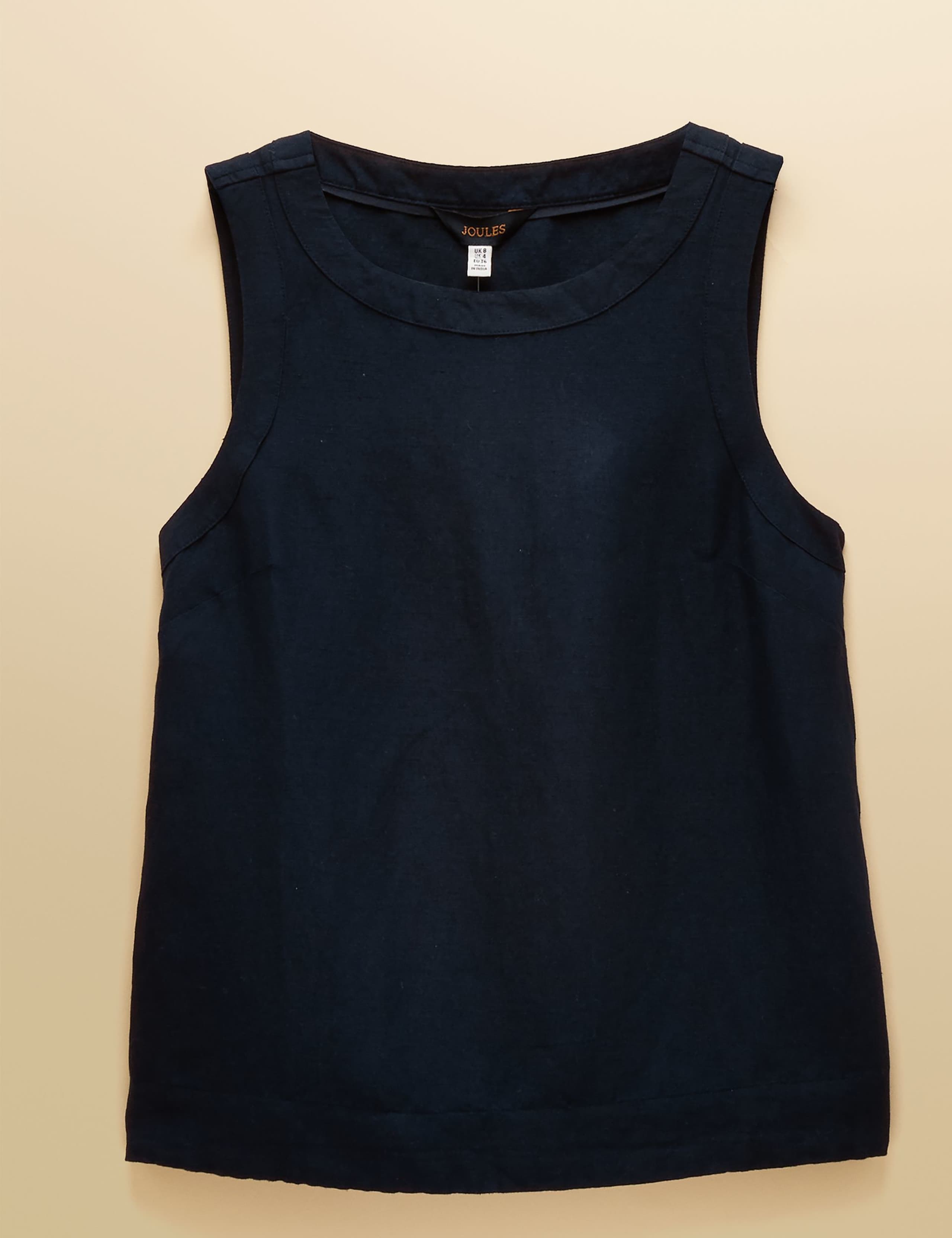 Linen Blend Round Neck Blouse 2 of 6