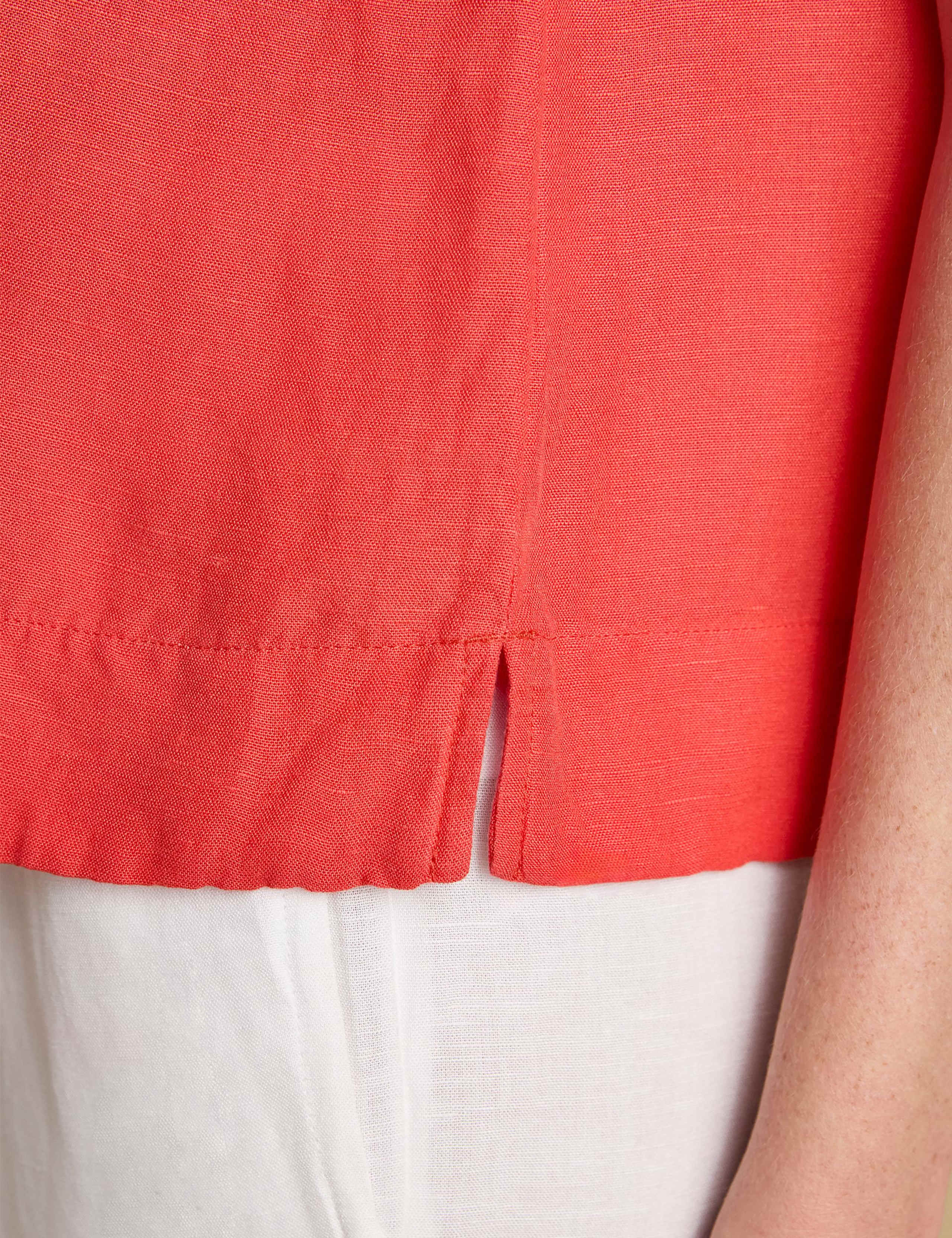 Linen Blend Round Neck Blouse 7 of 7