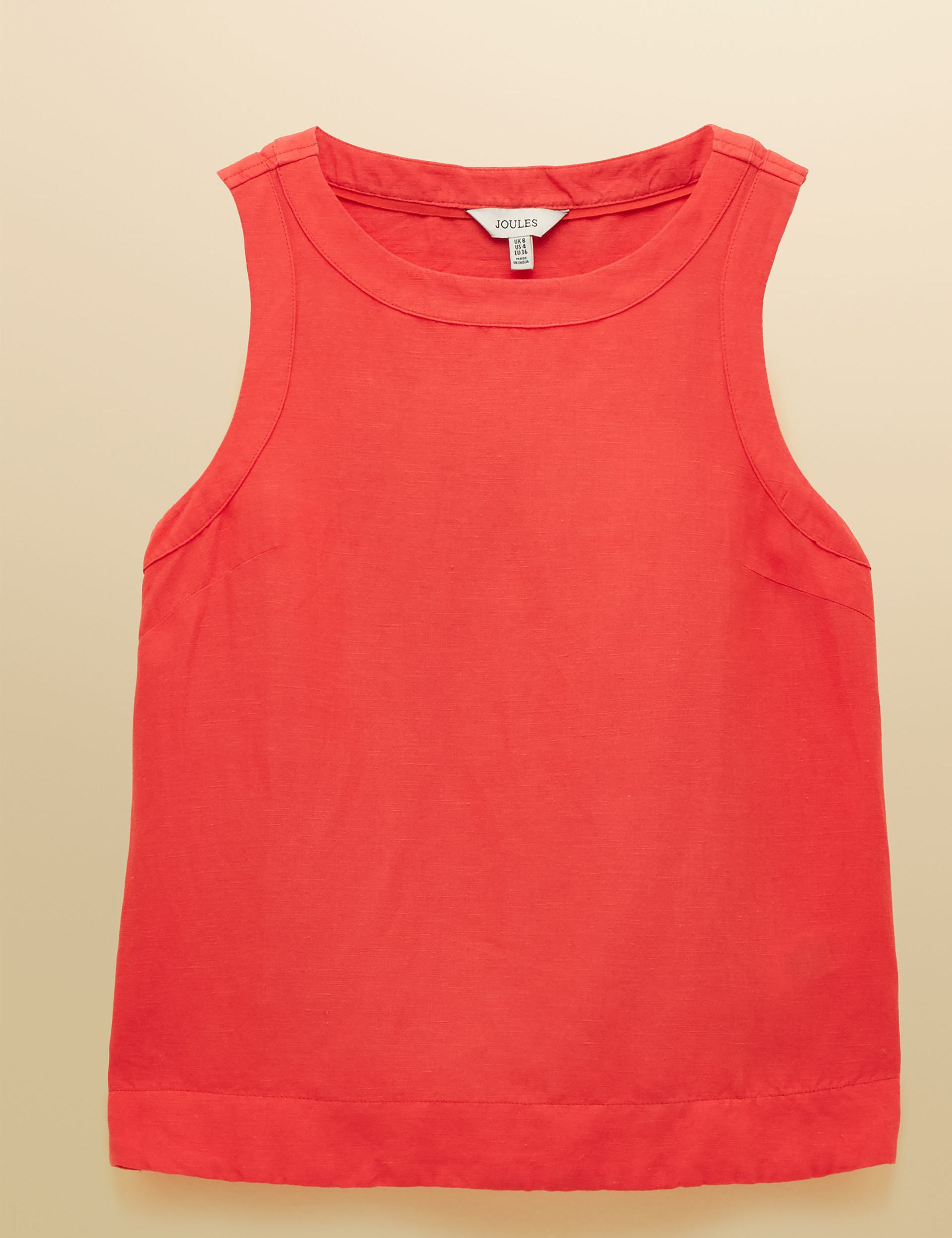 Linen Blend Round Neck Blouse 2 of 7