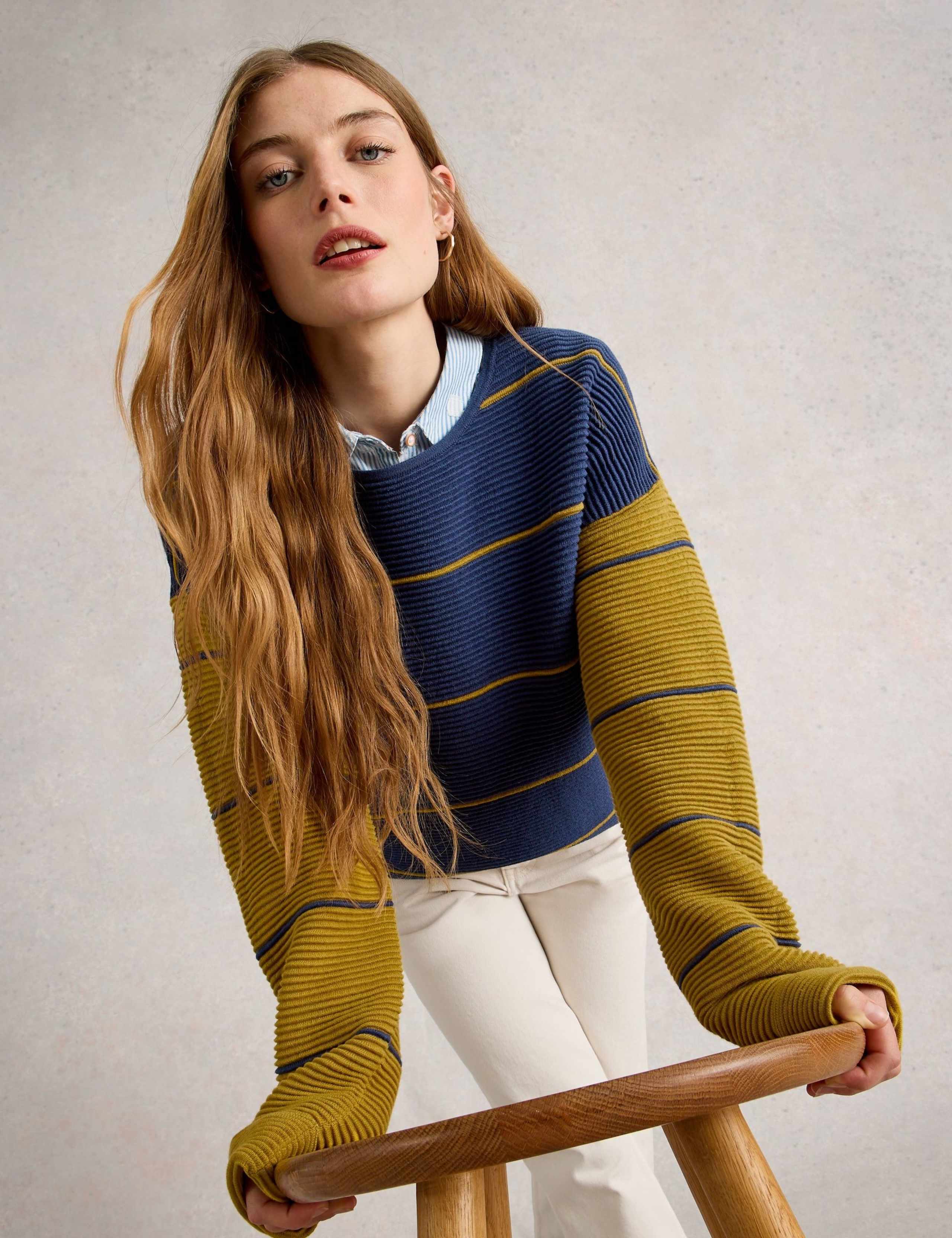 Pure Cotton Colour Block Striped Jumper 4 of 6