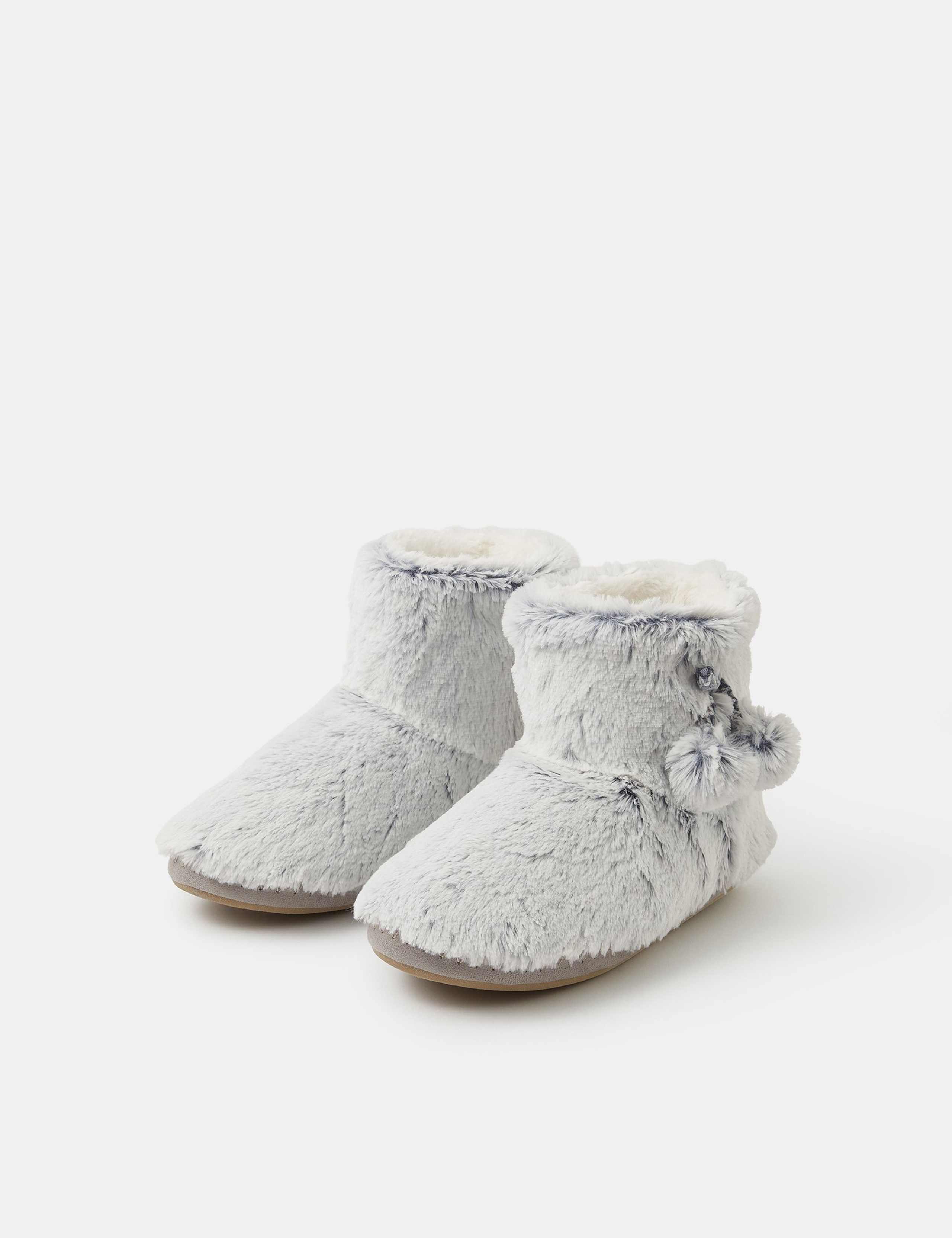 Faux Fur Pom Pom Slipper Boots 2 of 3