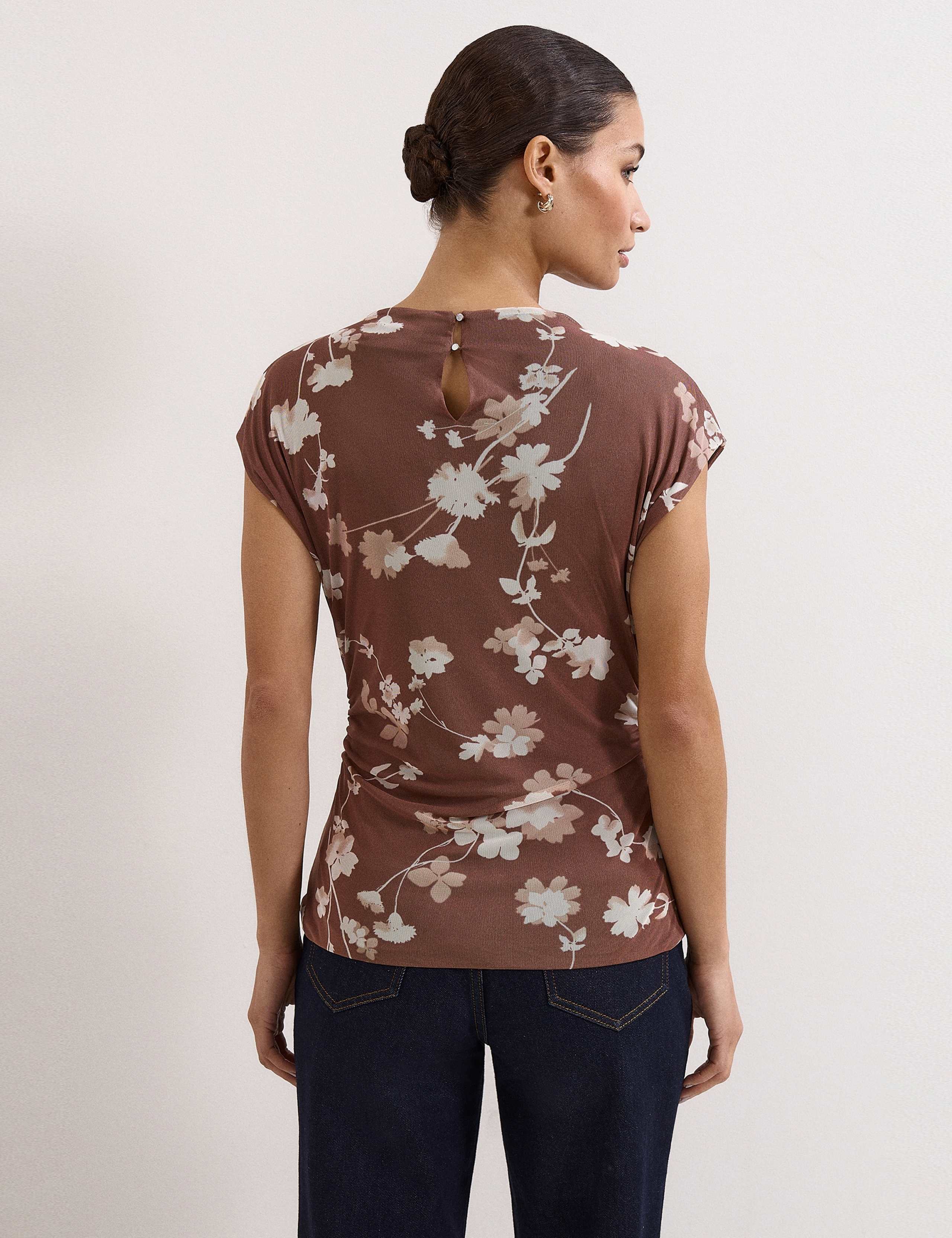 Mesh Jersey Floral Ruched Top 4 of 6