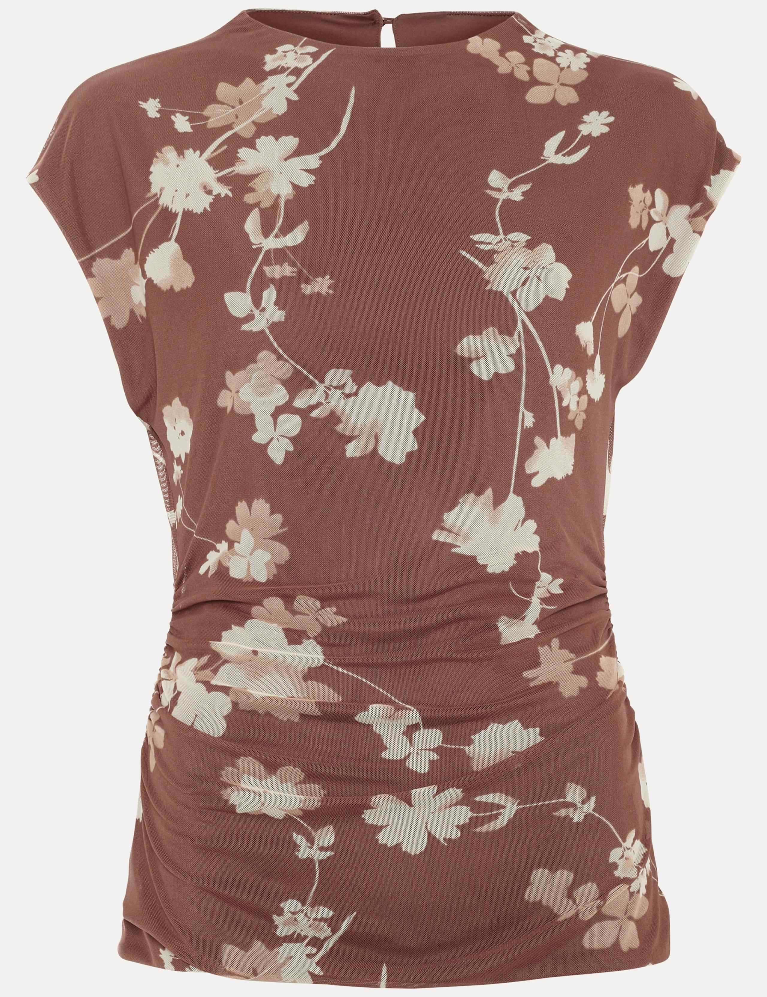 Mesh Jersey Floral Ruched Top 2 of 6