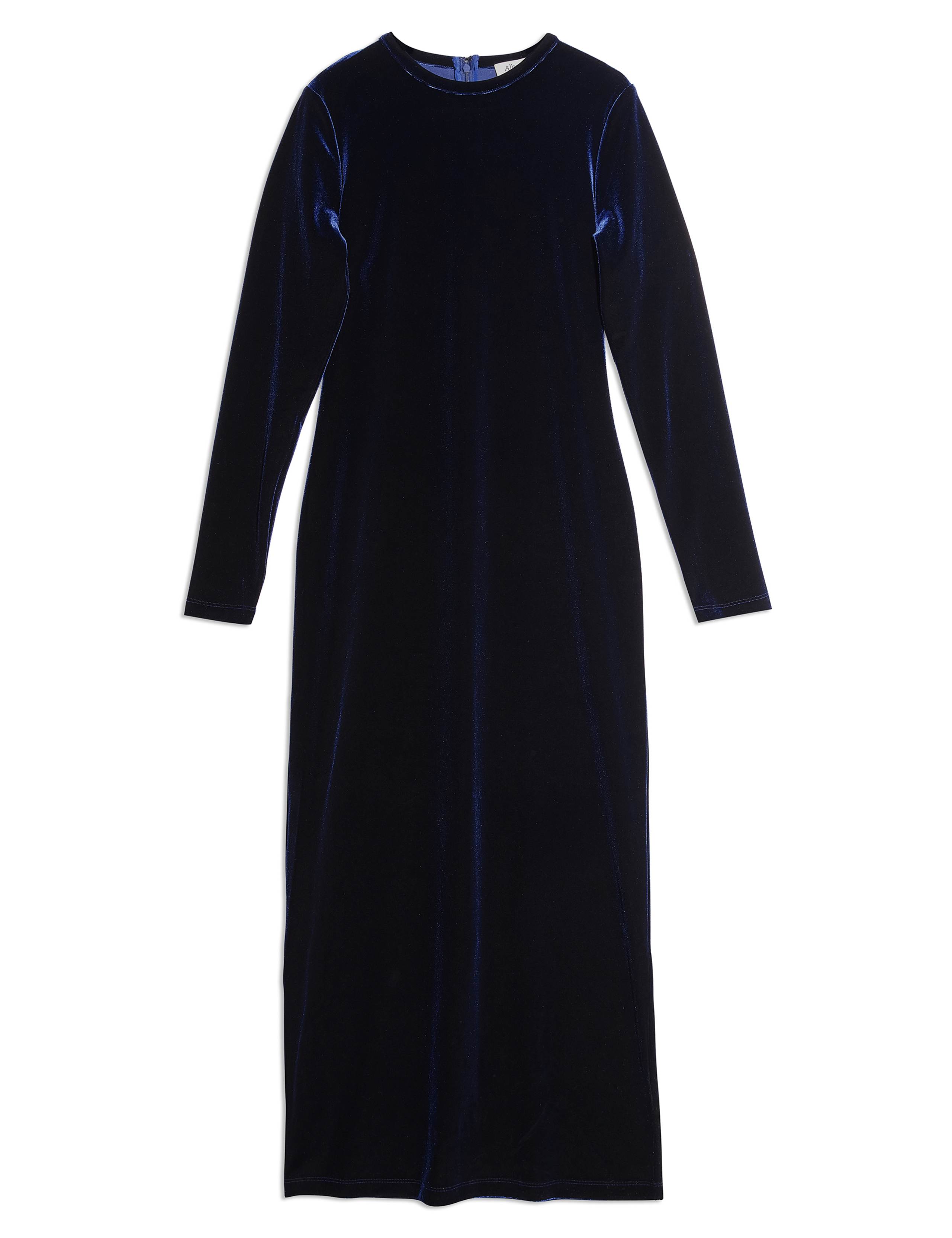 Velvet Round Neck Maxi Column Dress 2 of 5