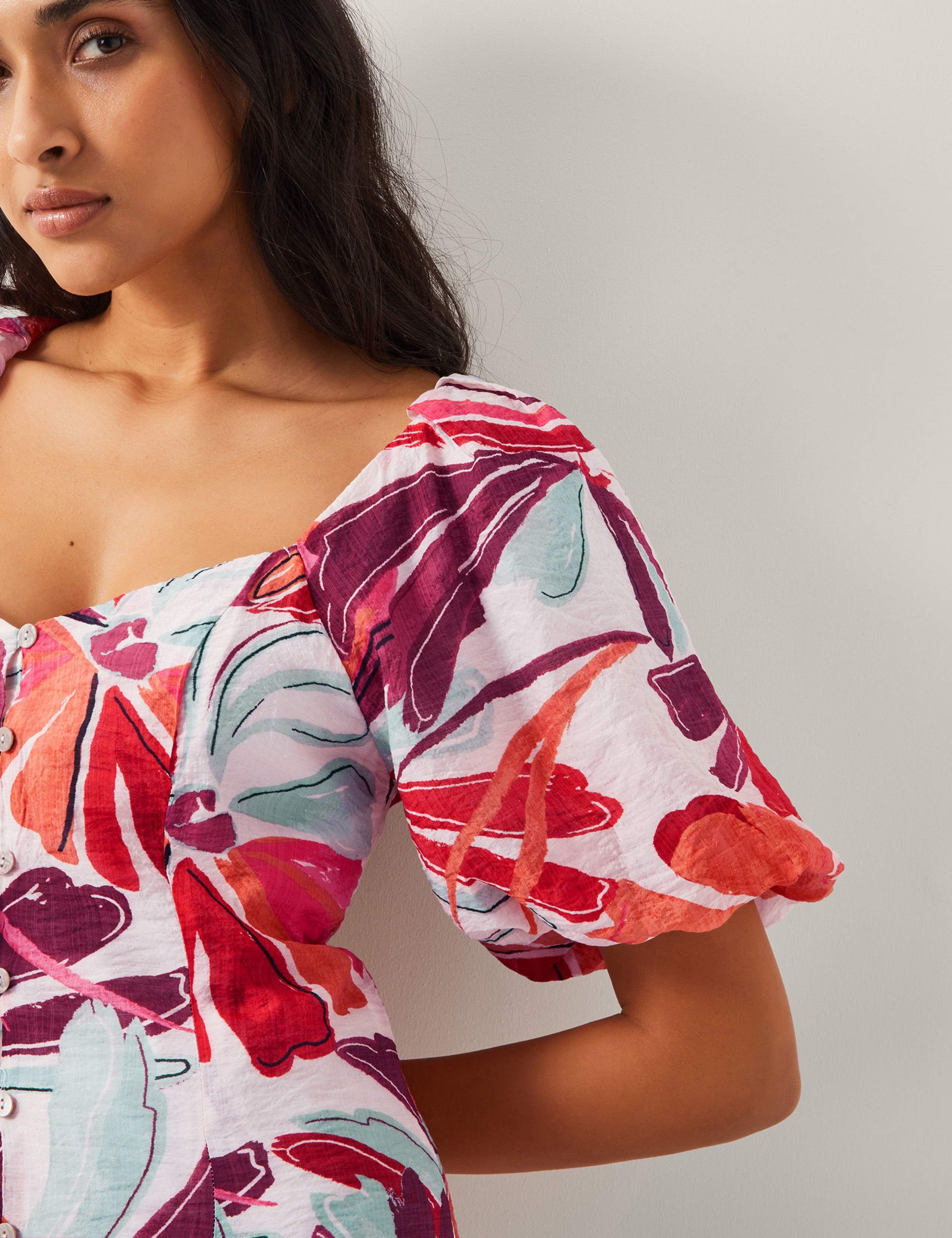 Floral Puff Sleeve Midi Skater Dress 5 of 5