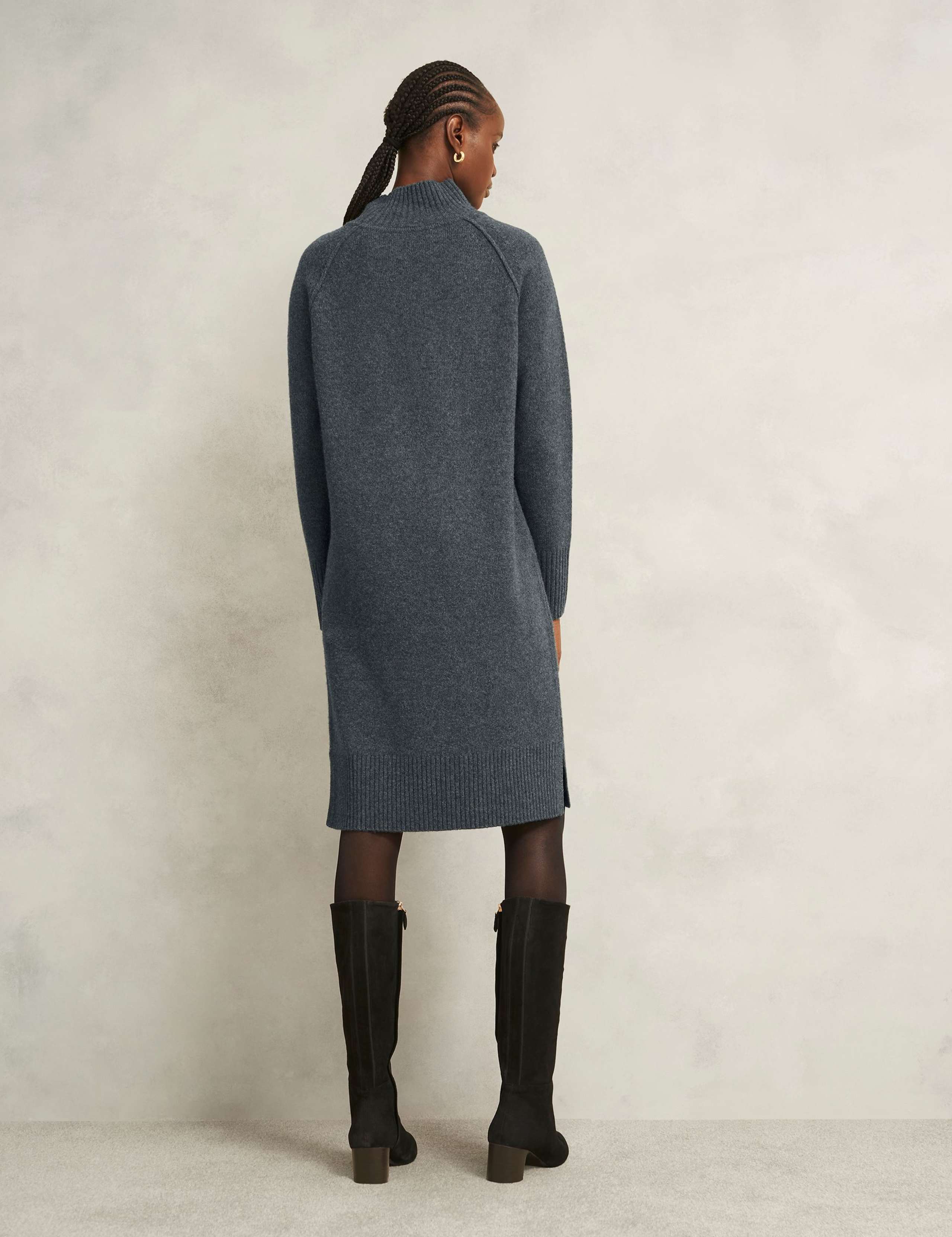 Merino Wool Rich Textured Jumper Dress 3 of 6