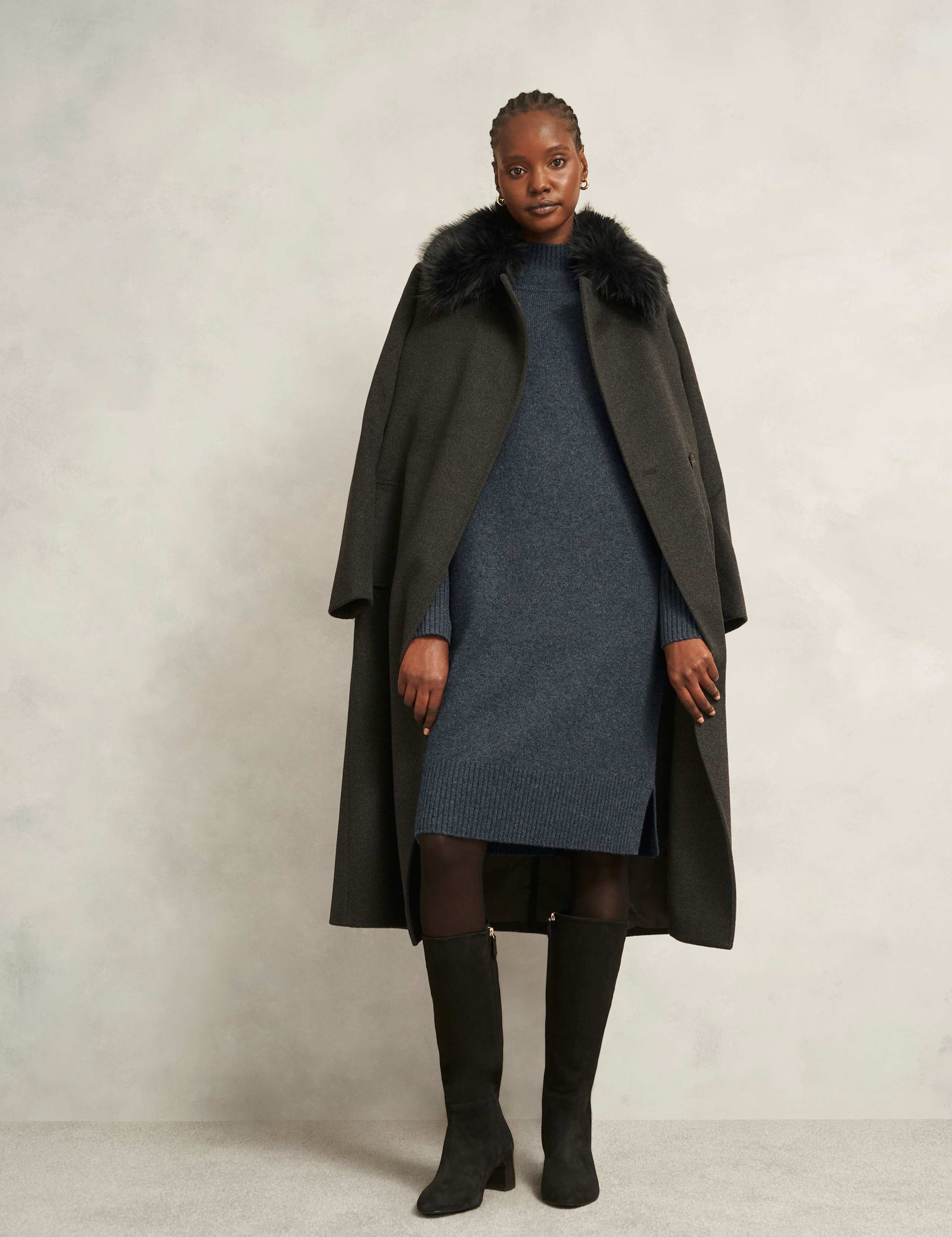 Merino Wool Rich Textured Jumper Dress 5 of 6