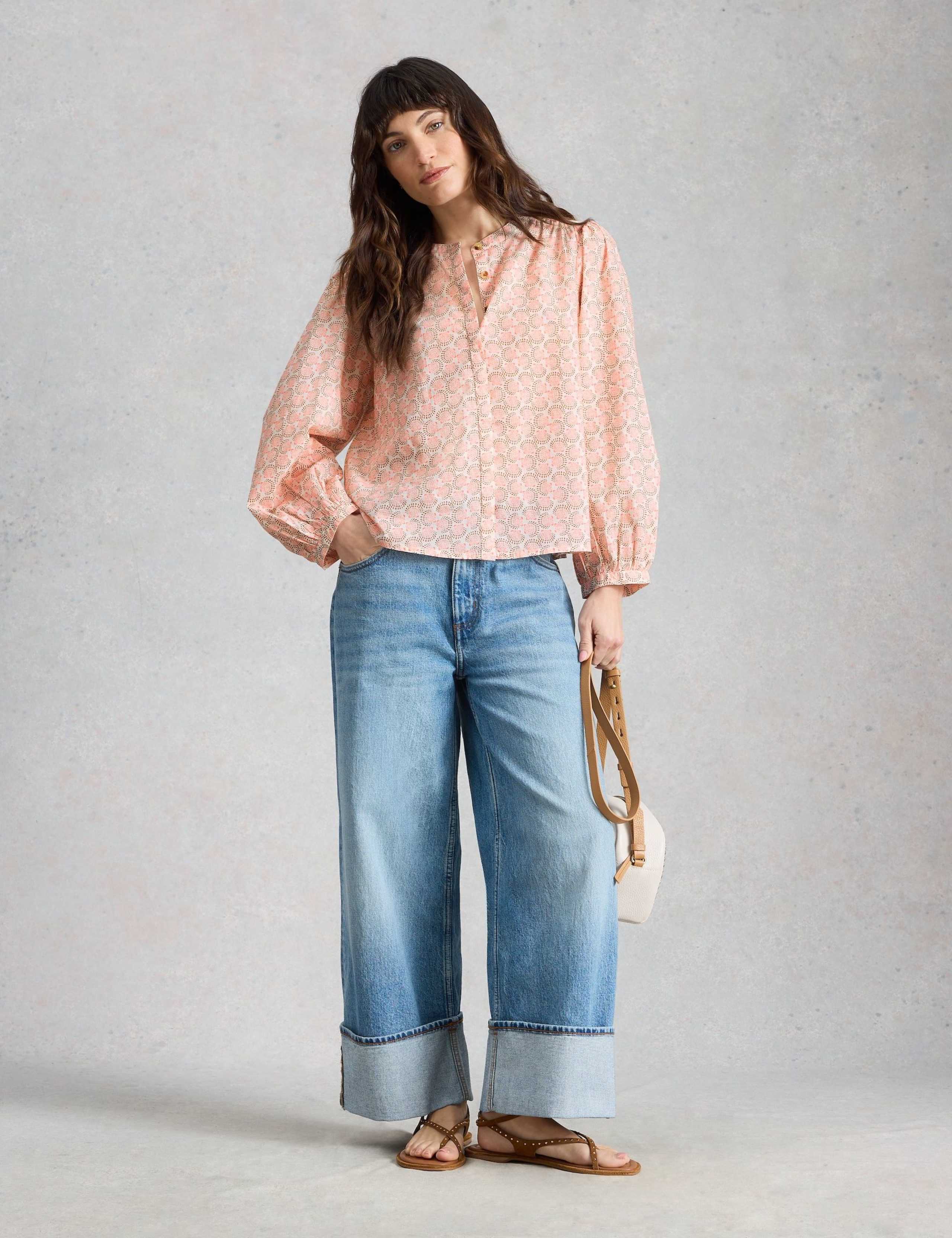 Pure Cotton Printed Button Through Blouse 3 of 6