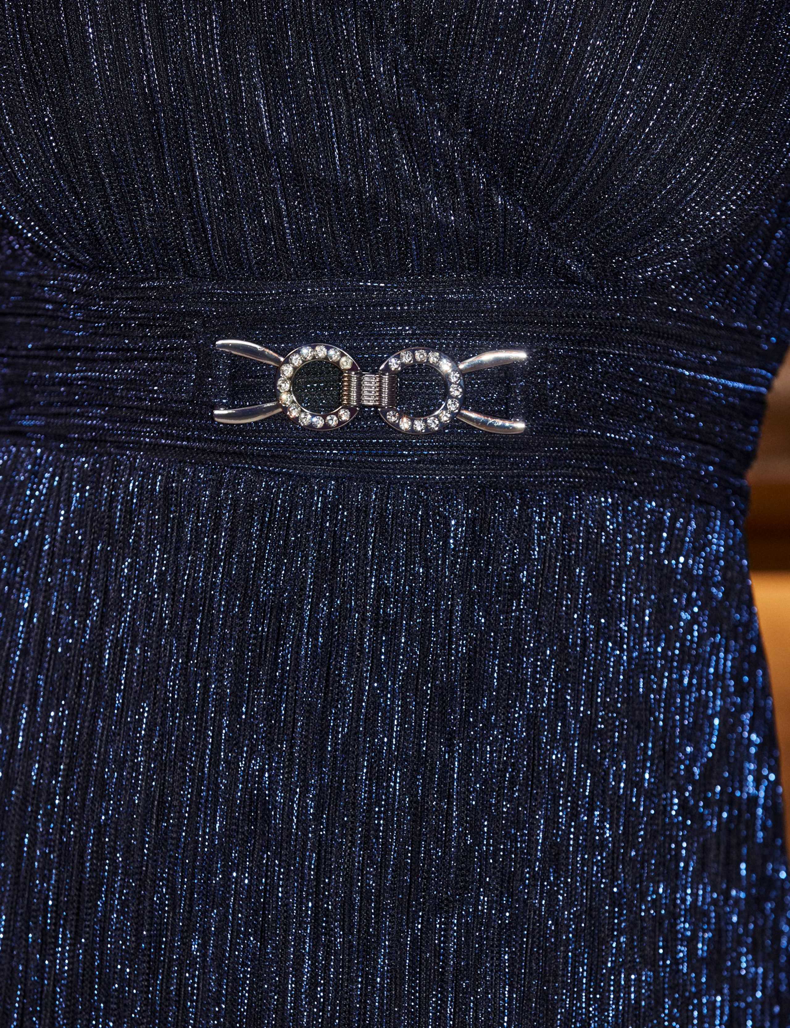 Sparkly V-Neck Midi Wrap Dress 4 of 7