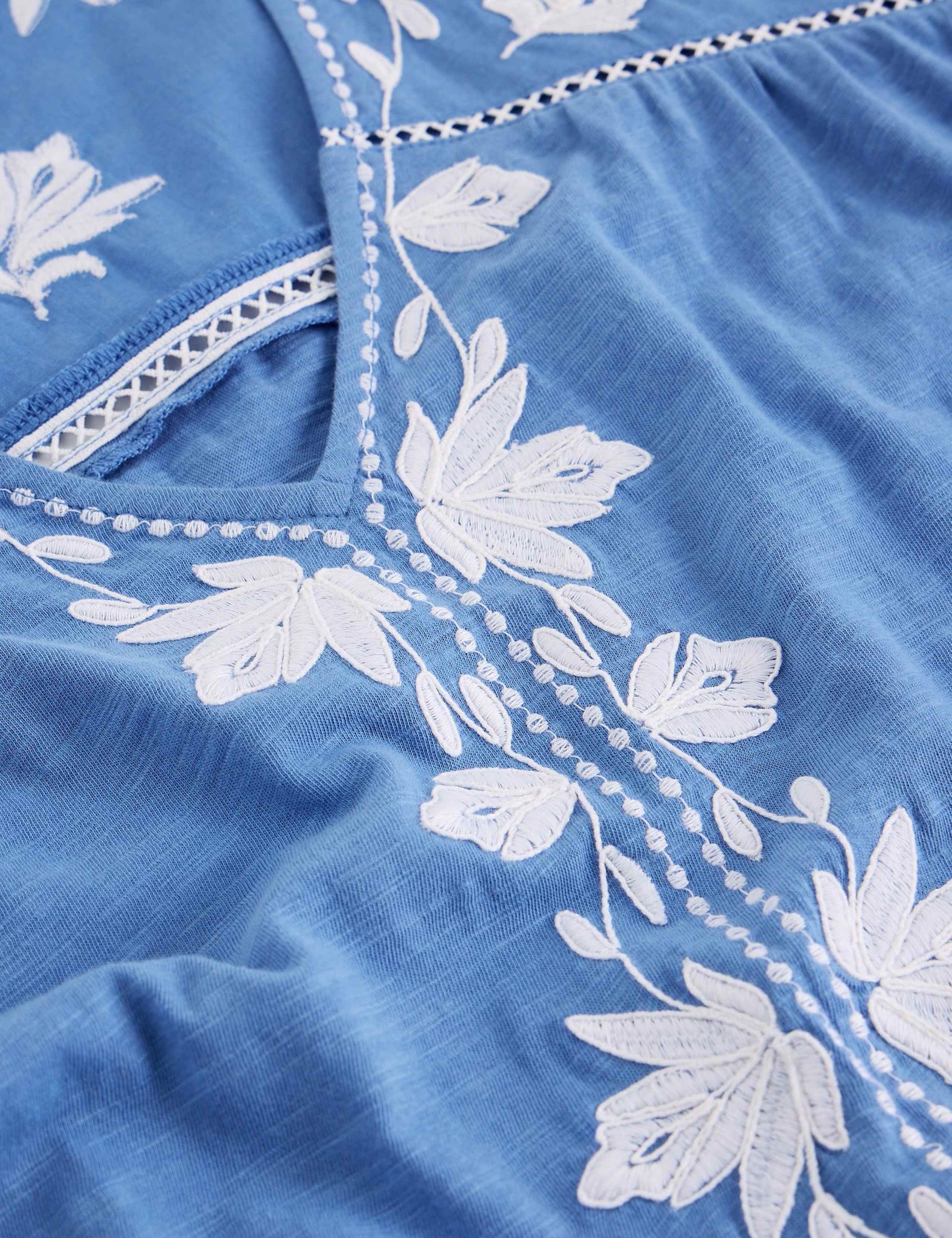 Pure Cotton Embroidered Floral Lace Insert Top 6 of 6