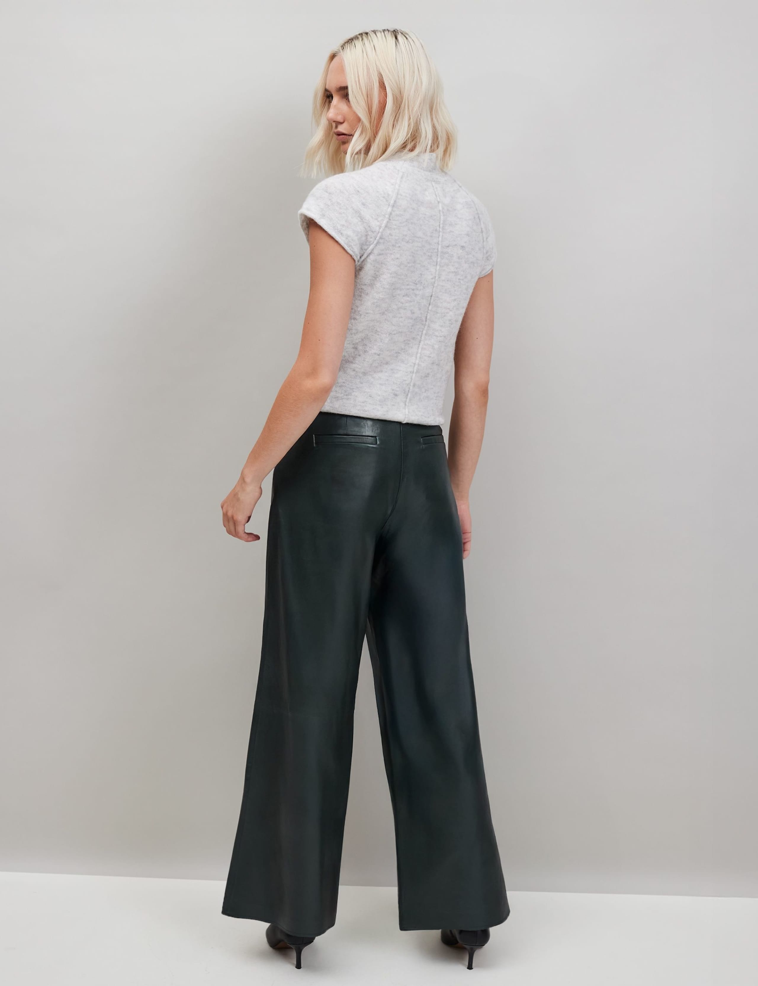 Leather Wide Leg Trousers 2 of 3