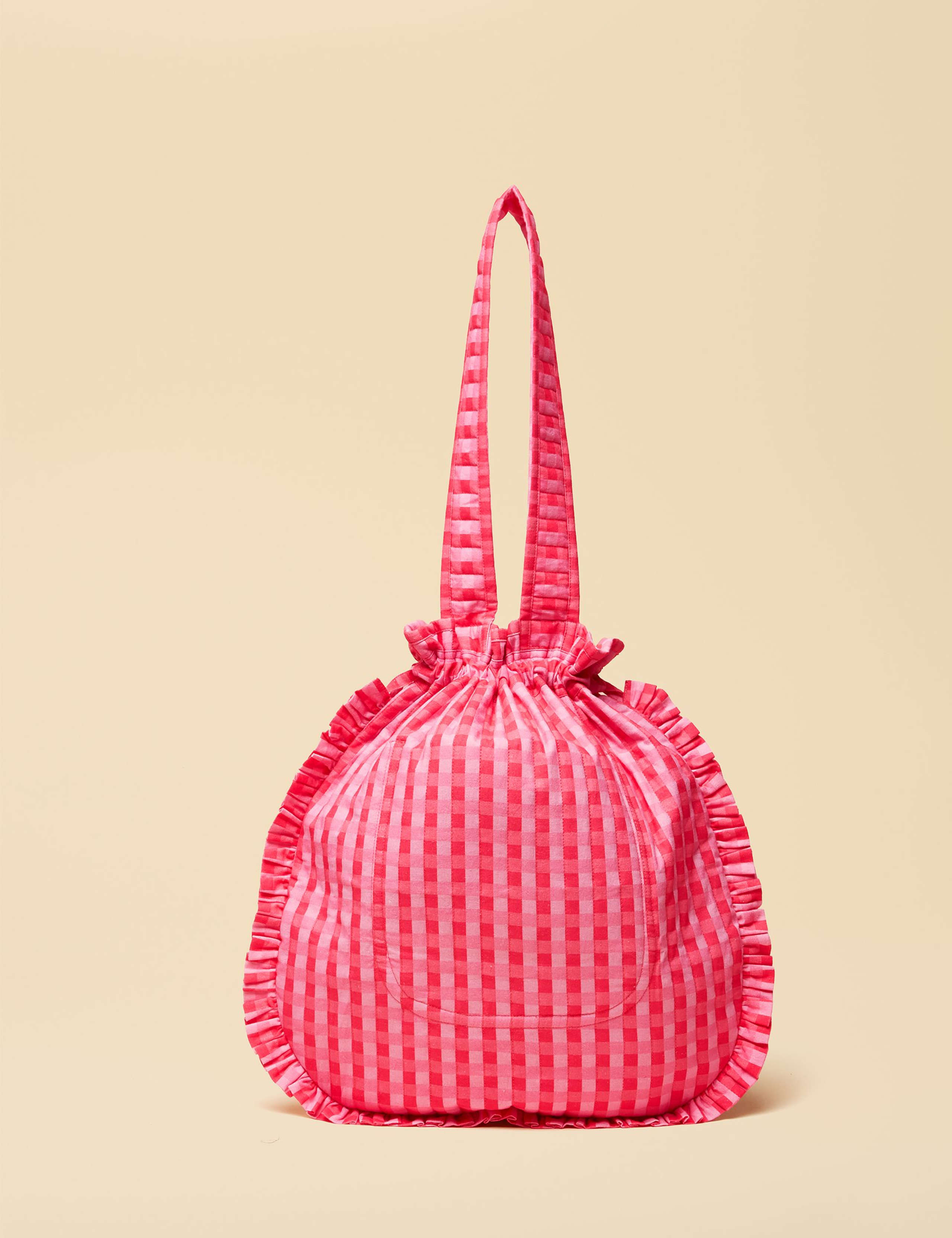 Pure Cotton Checked Quilted Tote Bag 4 of 9