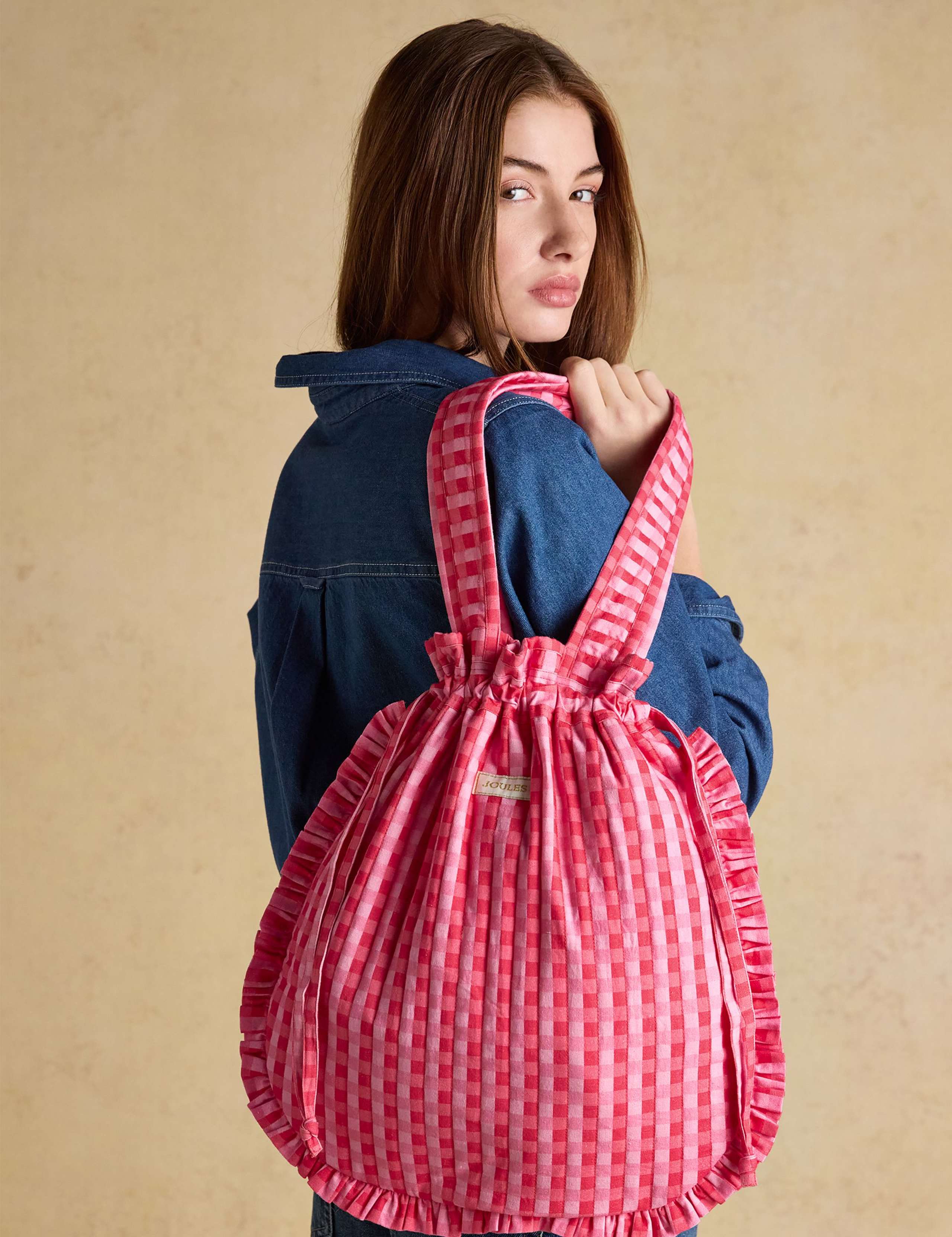 Pure Cotton Checked Quilted Tote Bag 5 of 9