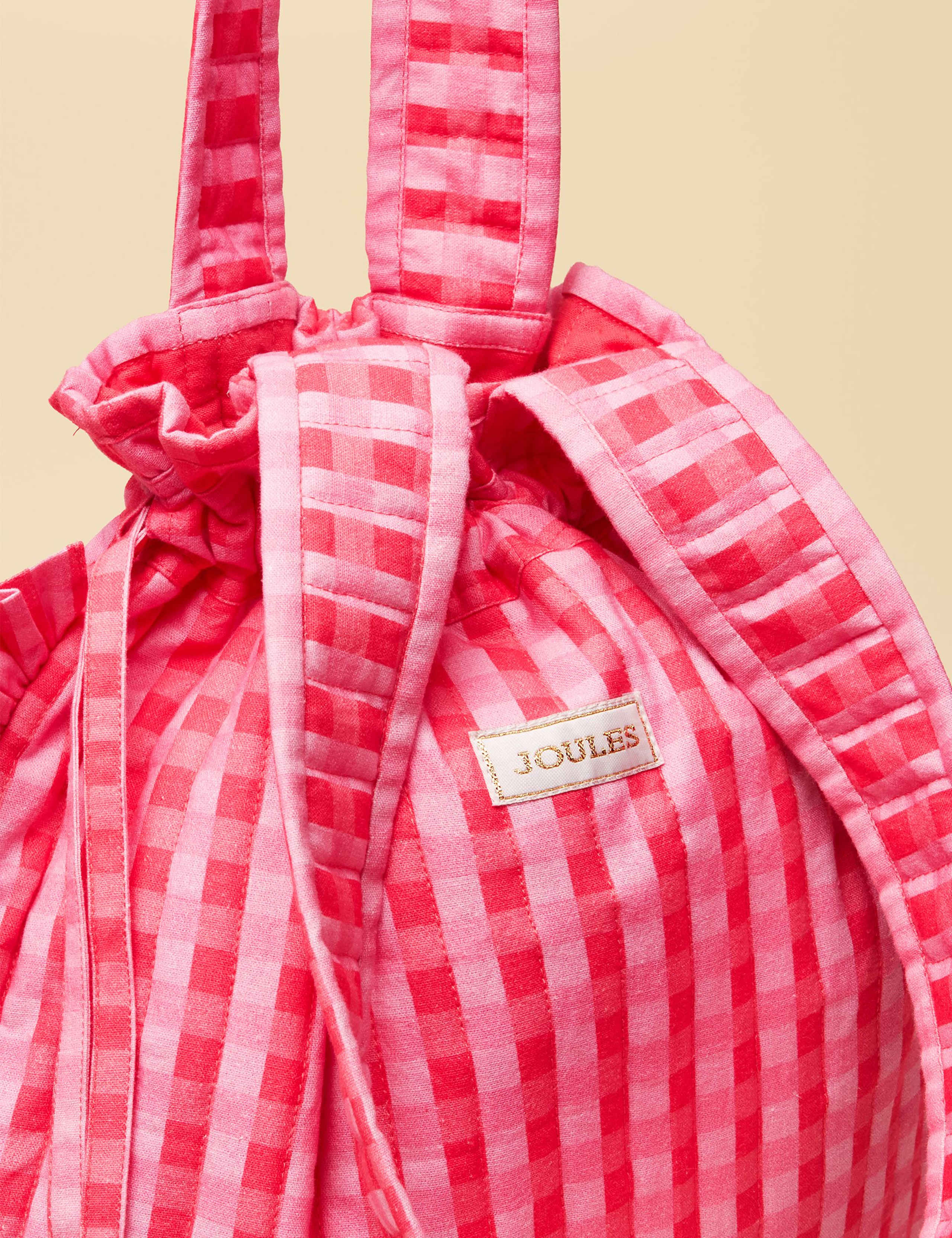 Pure Cotton Checked Quilted Tote Bag 9 of 9