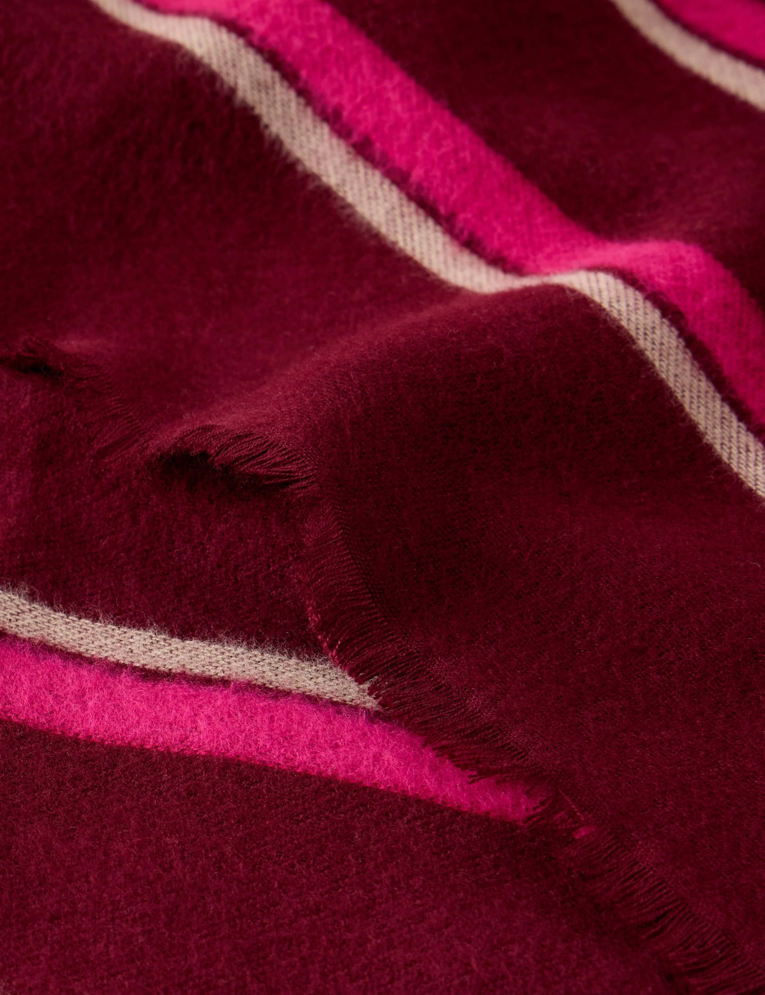 Cotton Rich Striped Fringed Scarf 3 of 3
