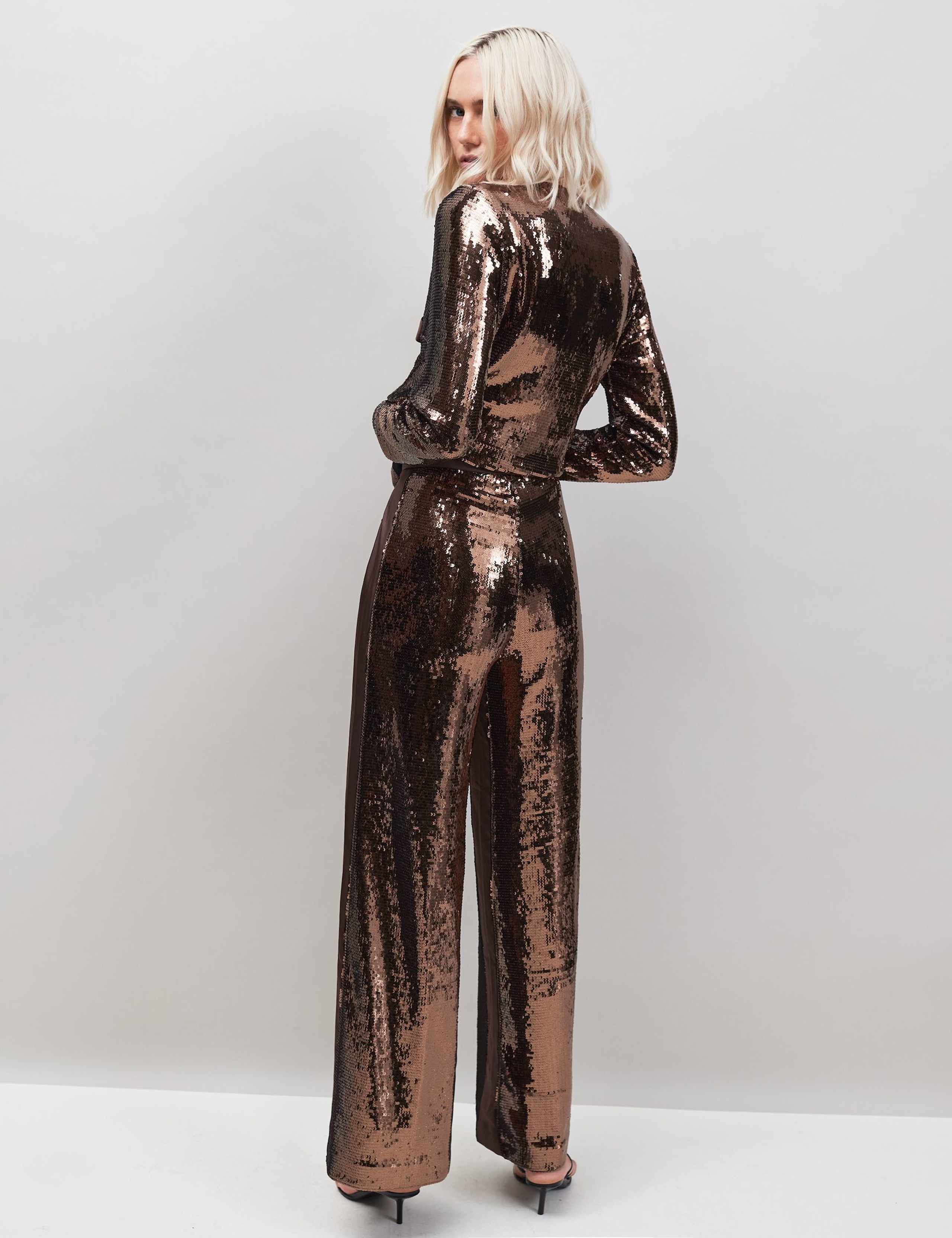 Sequin Wide Leg Trousers 3 of 4