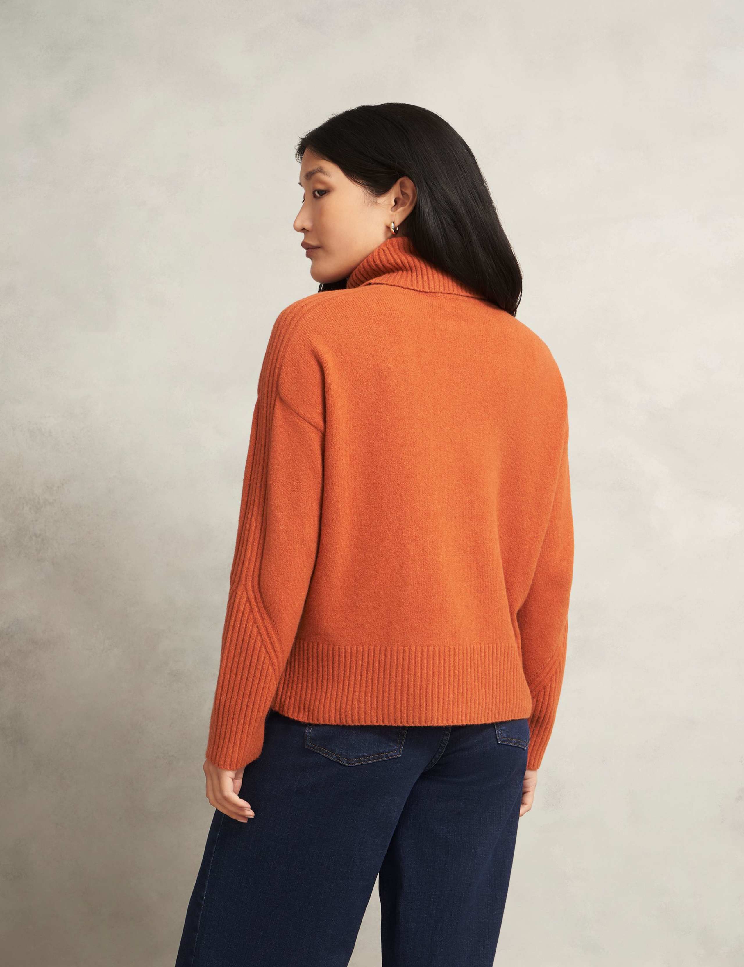 Cotton Rich Textured Roll Neck Jumper 3 of 5
