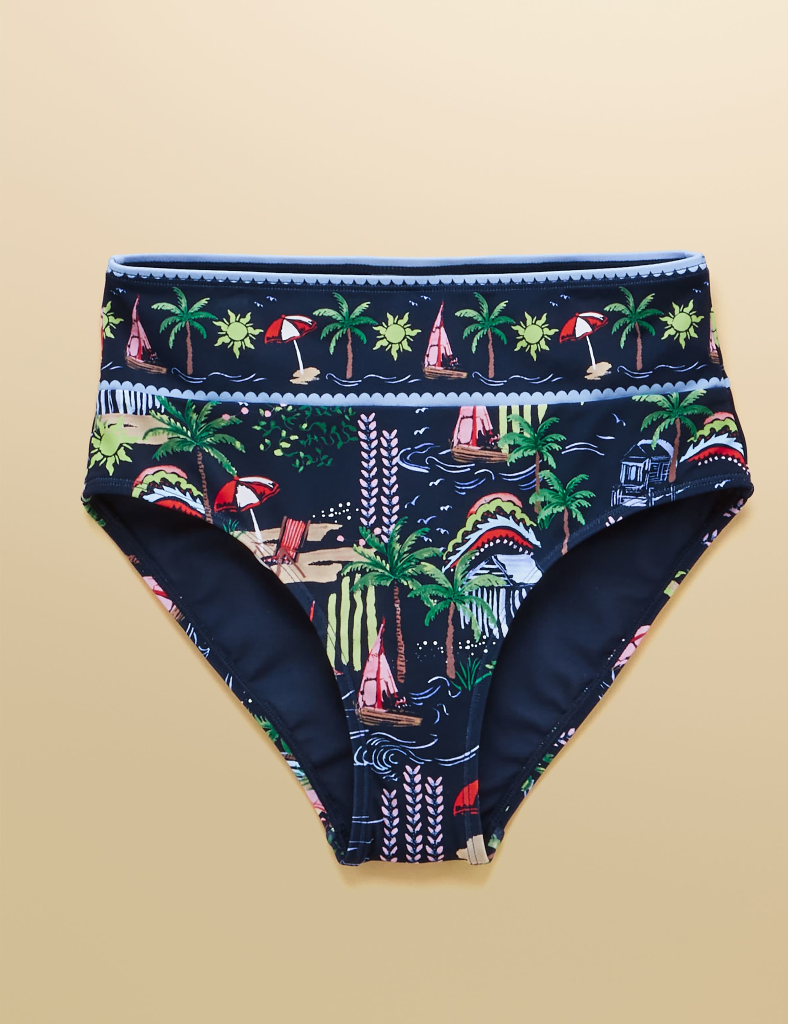 Printed High Waisted Bikini Bottoms 2 of 5