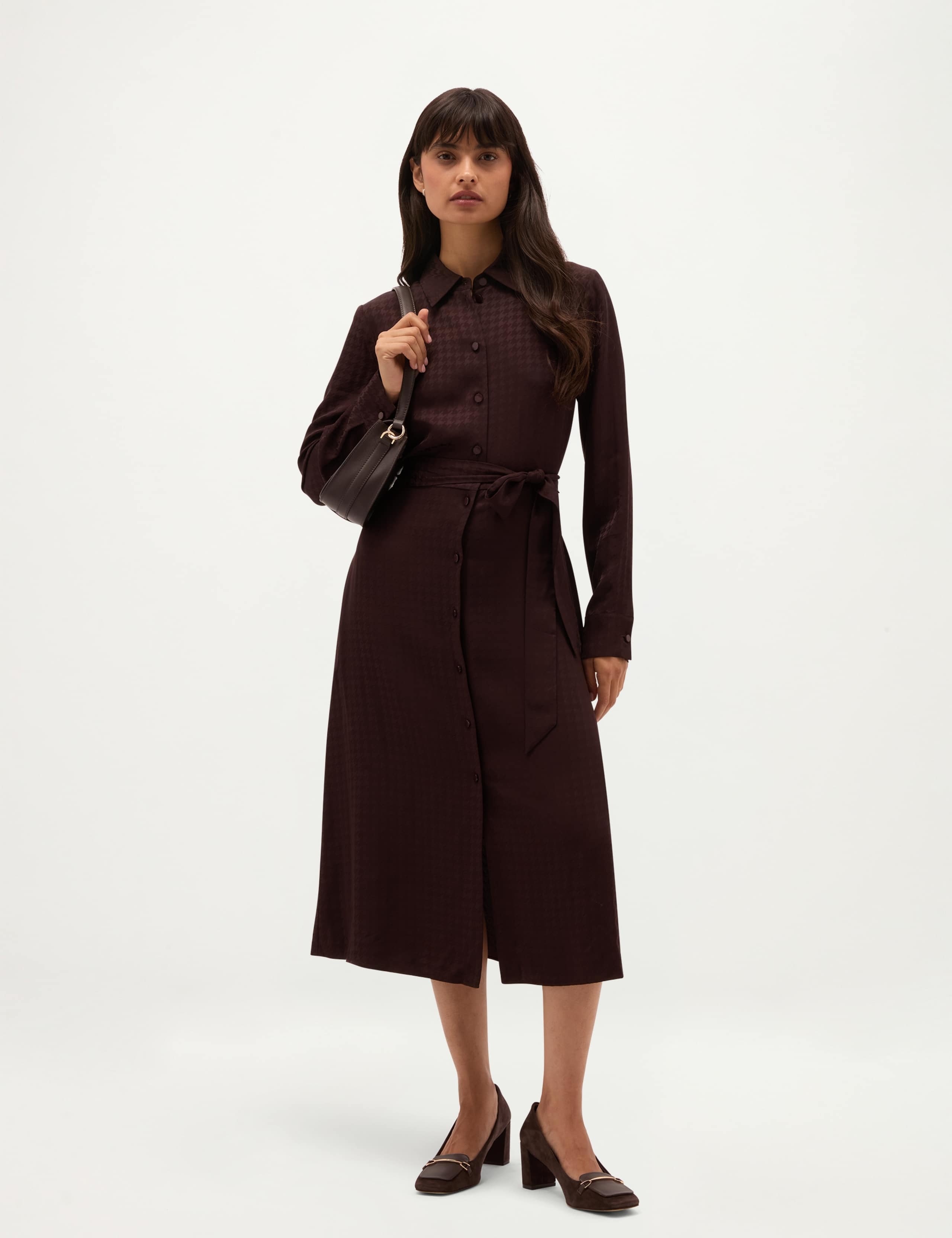 Suede Horsebit Detail Block Heel Court Shoes 3 of 6