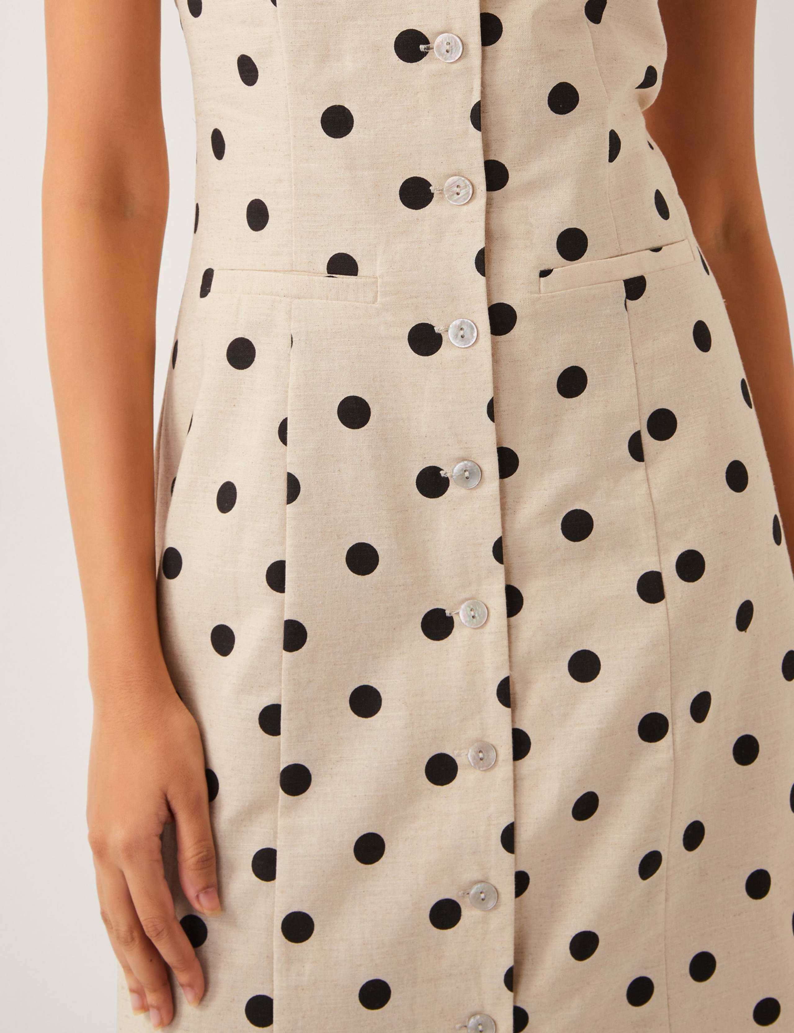 Cotton Rich Polka Dot Midi Tea Dress 3 of 5