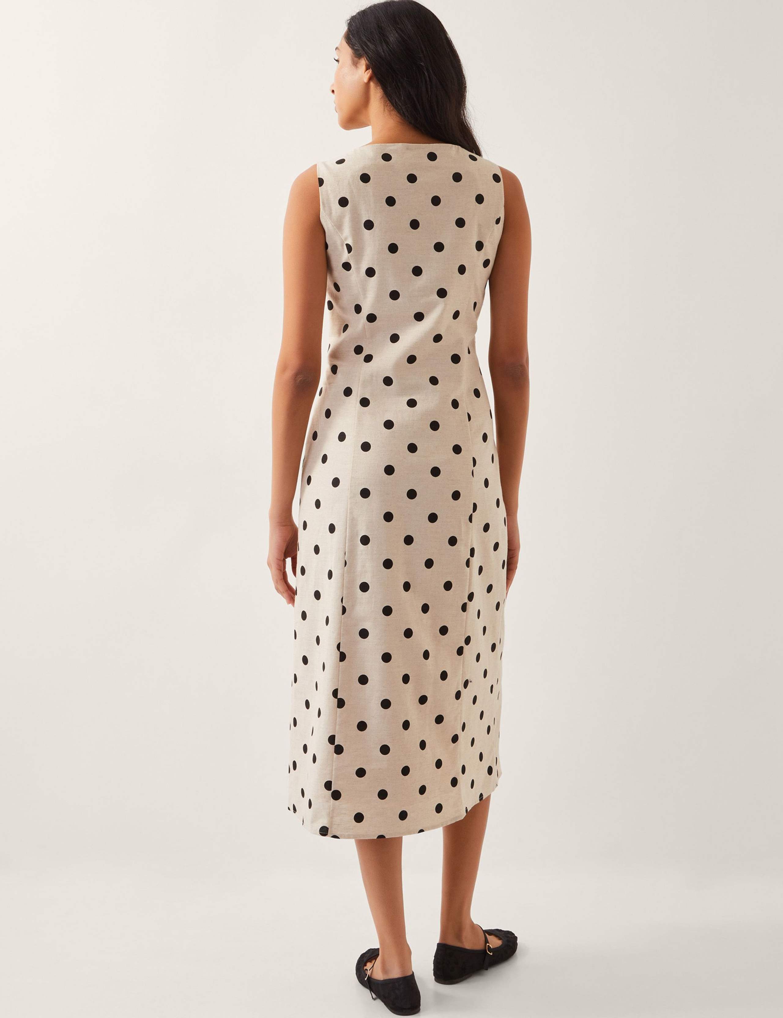 Cotton Rich Polka Dot Midi Tea Dress 4 of 5