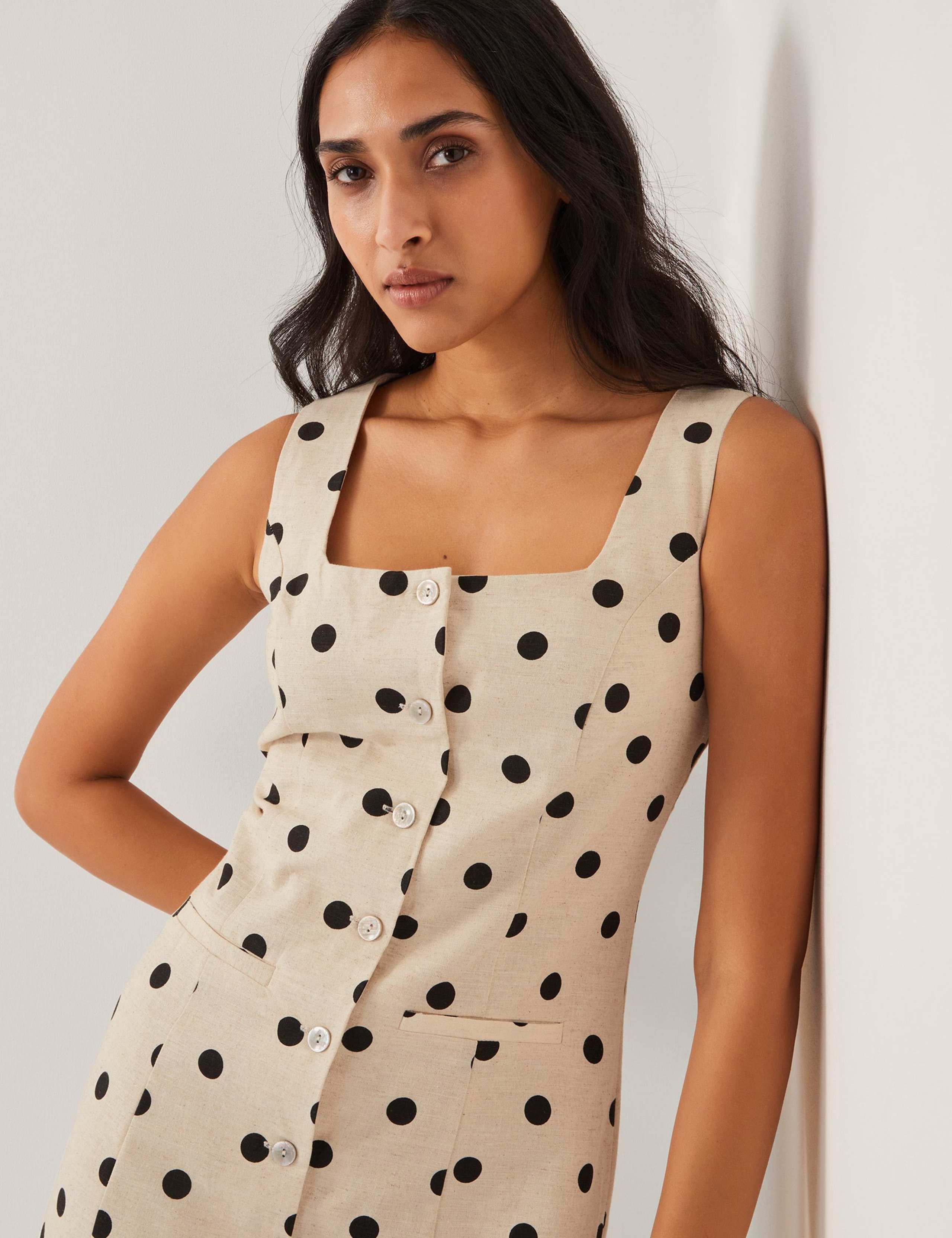 Cotton Rich Polka Dot Midi Tea Dress 5 of 5