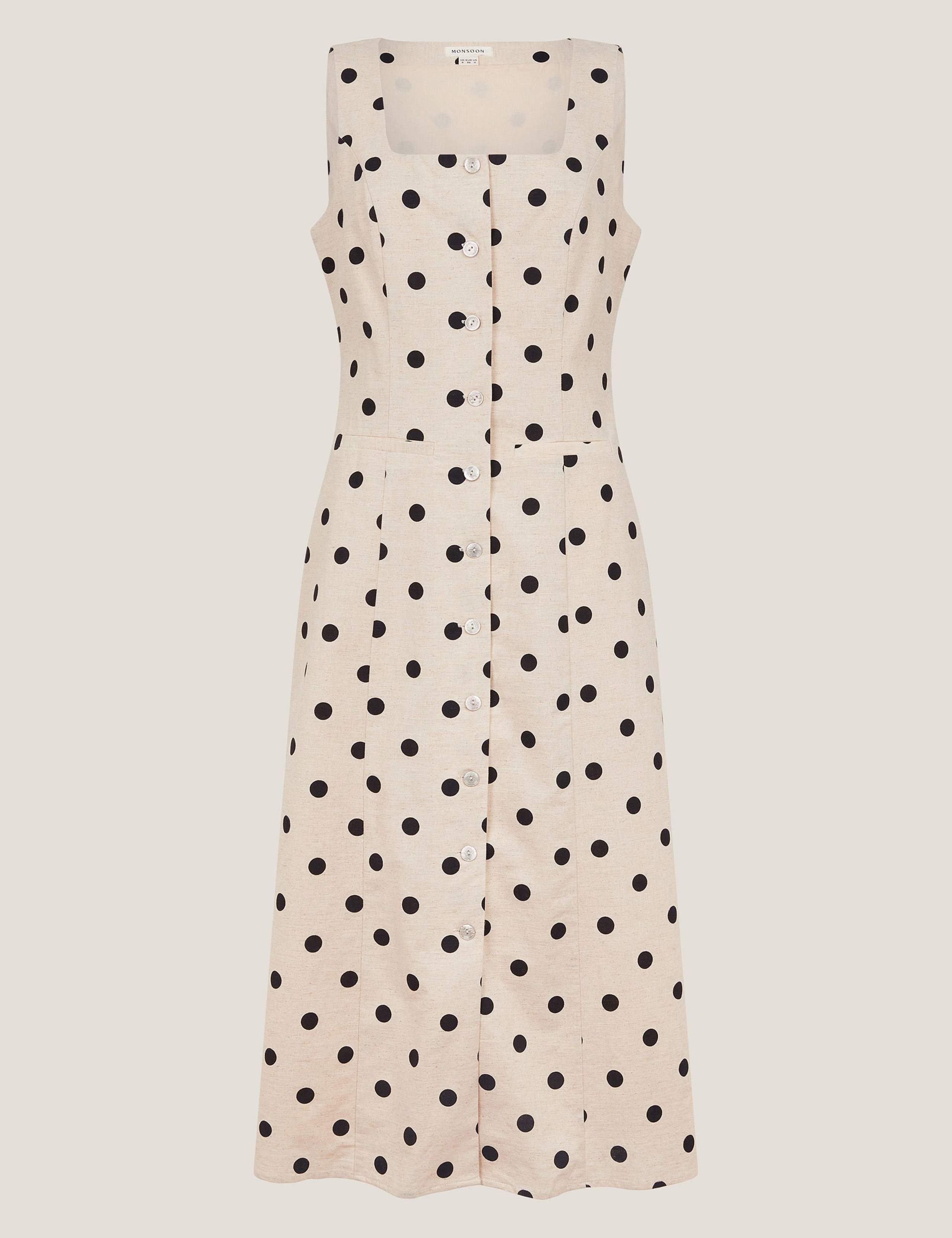 Cotton Rich Polka Dot Midi Tea Dress 2 of 5