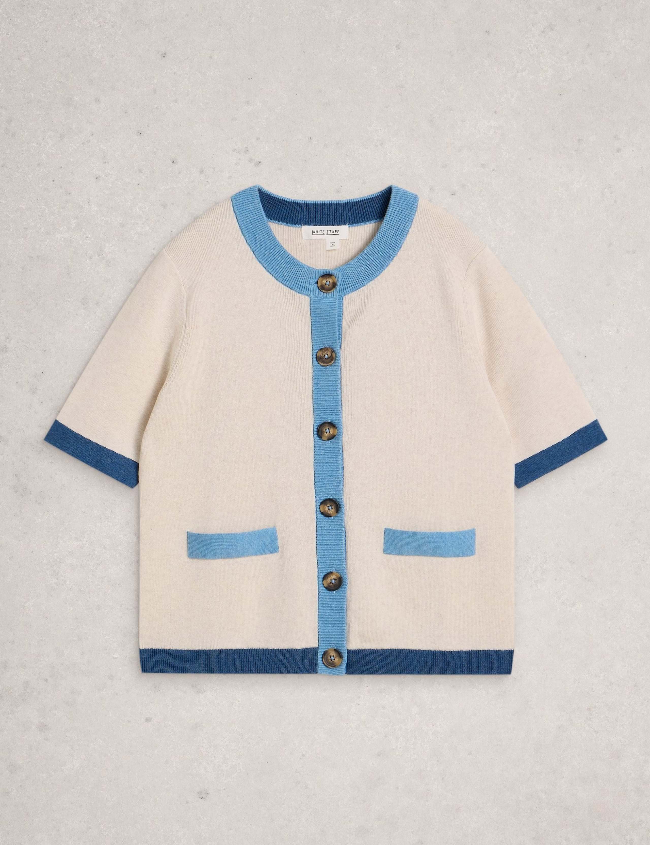 Pure Cotton Crew Neck Button Through Cardigan 2 of 6