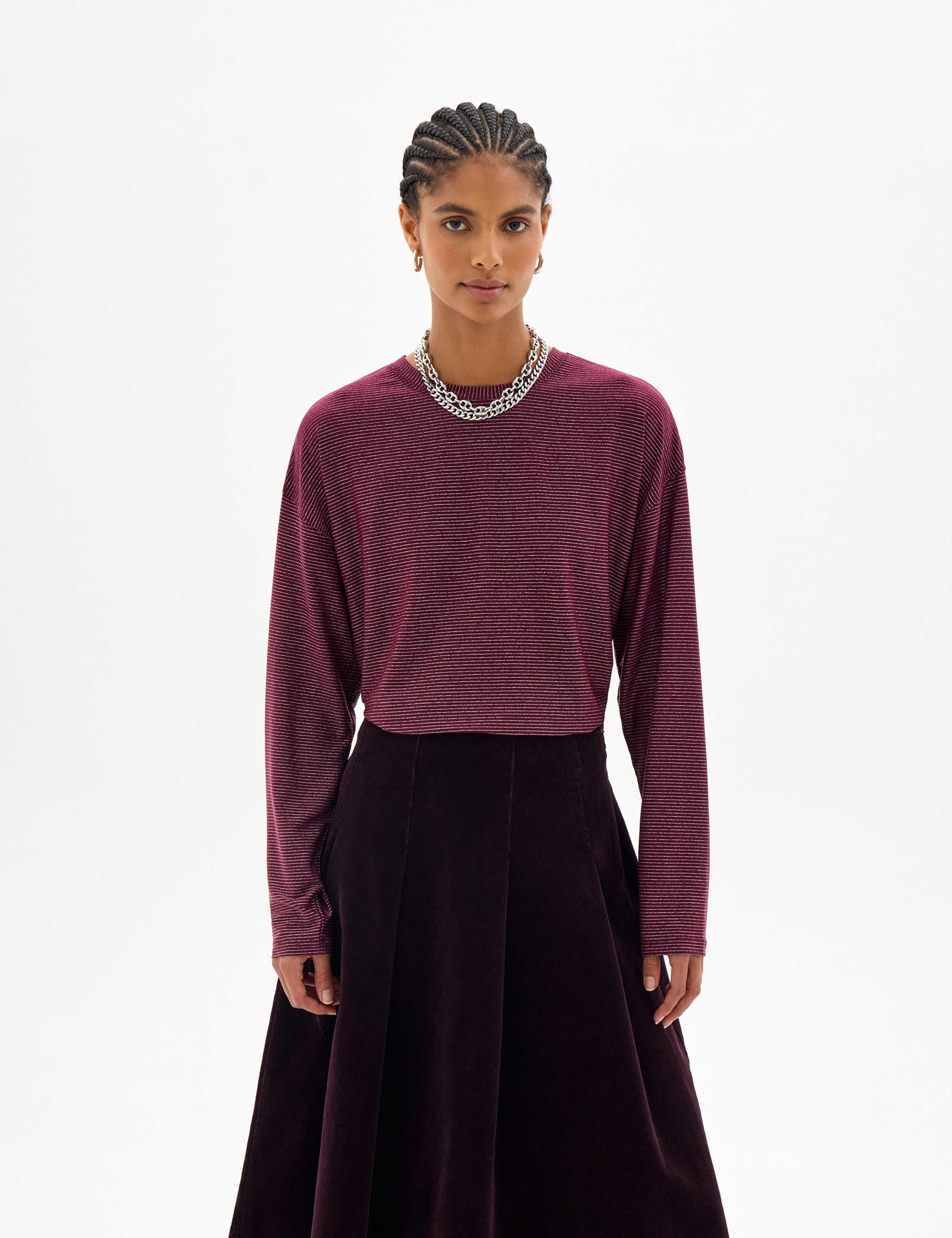 Lurex Striped Long Sleeve Top 1 of 5
