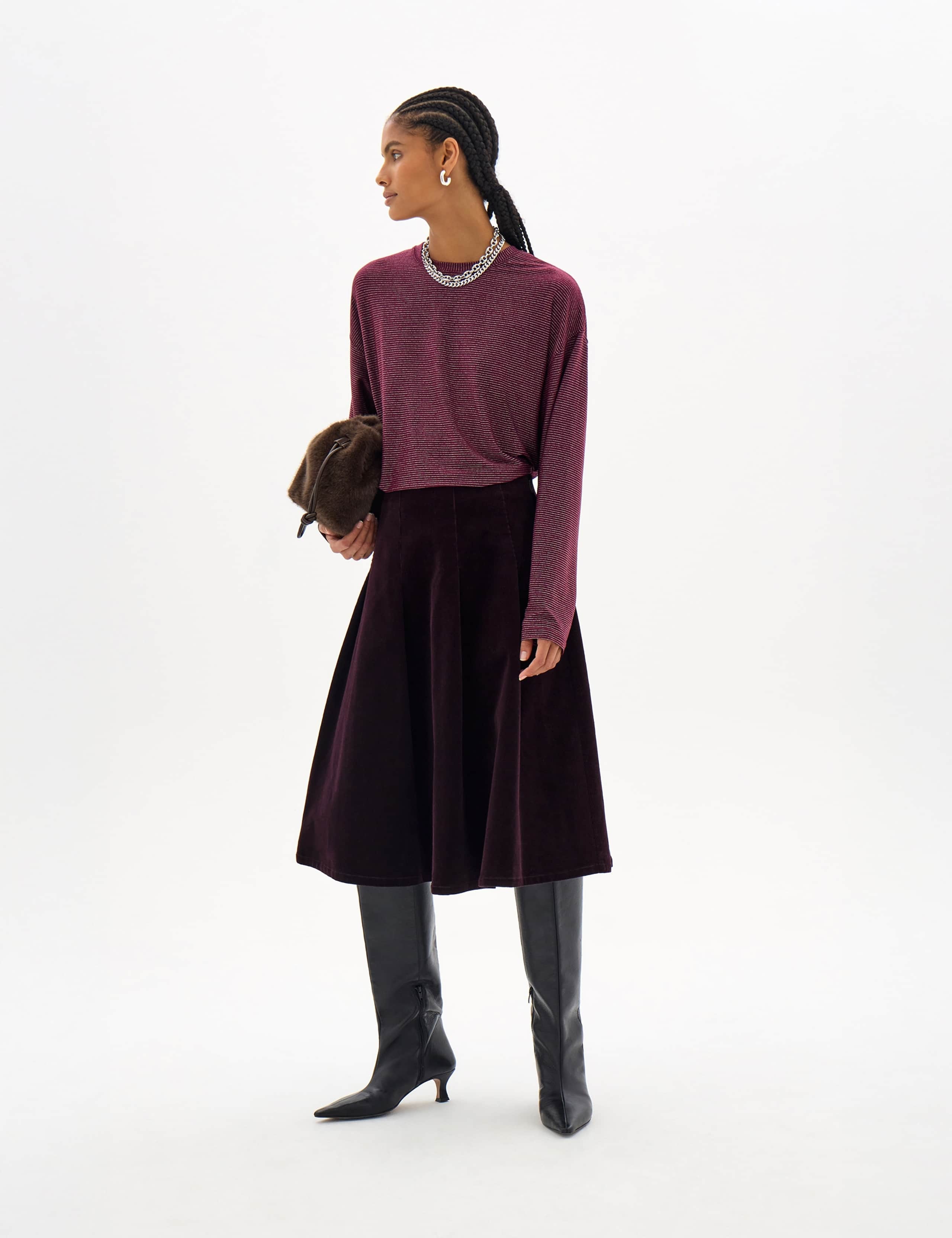 Lurex Striped Long Sleeve Top 3 of 5