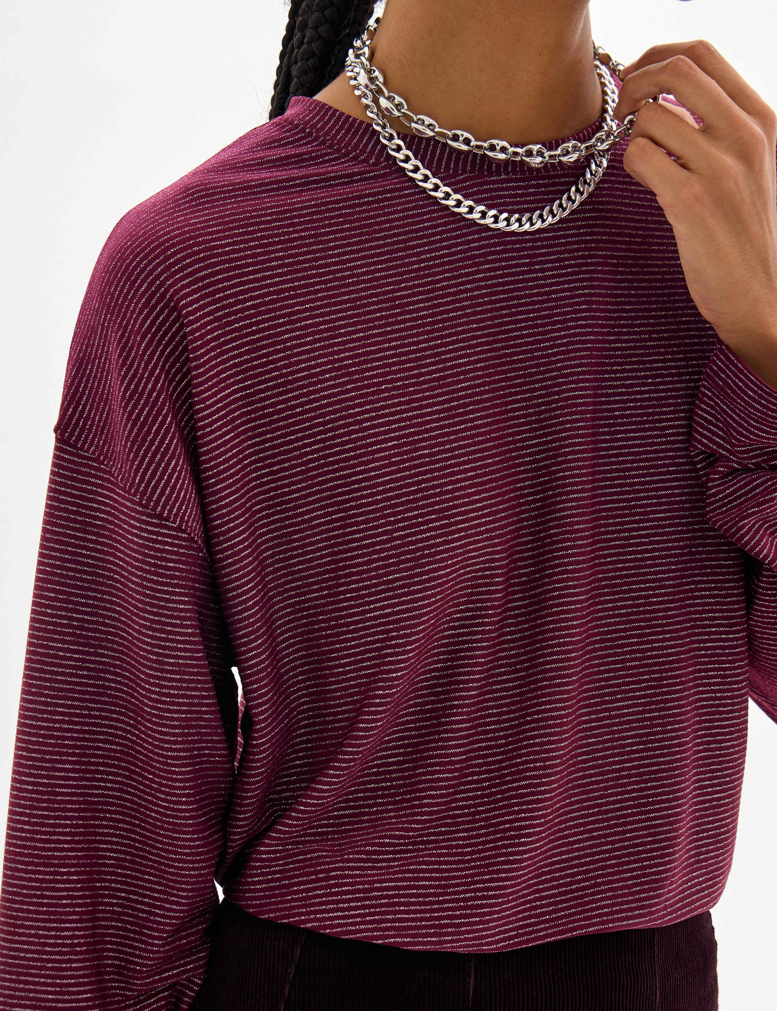 Lurex Striped Long Sleeve Top 5 of 5