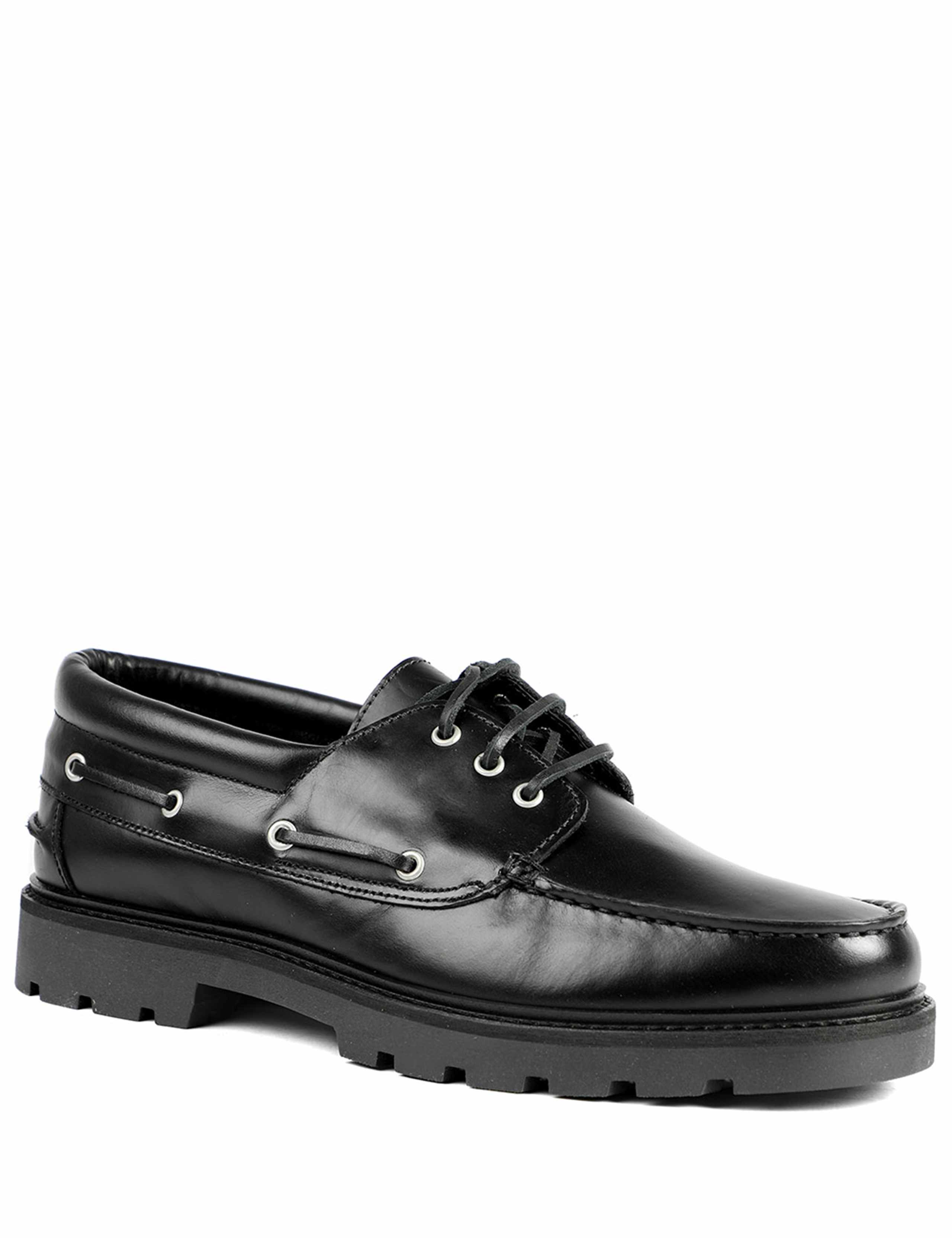 Leather Chunky Lace Up Moccasins 3 of 6