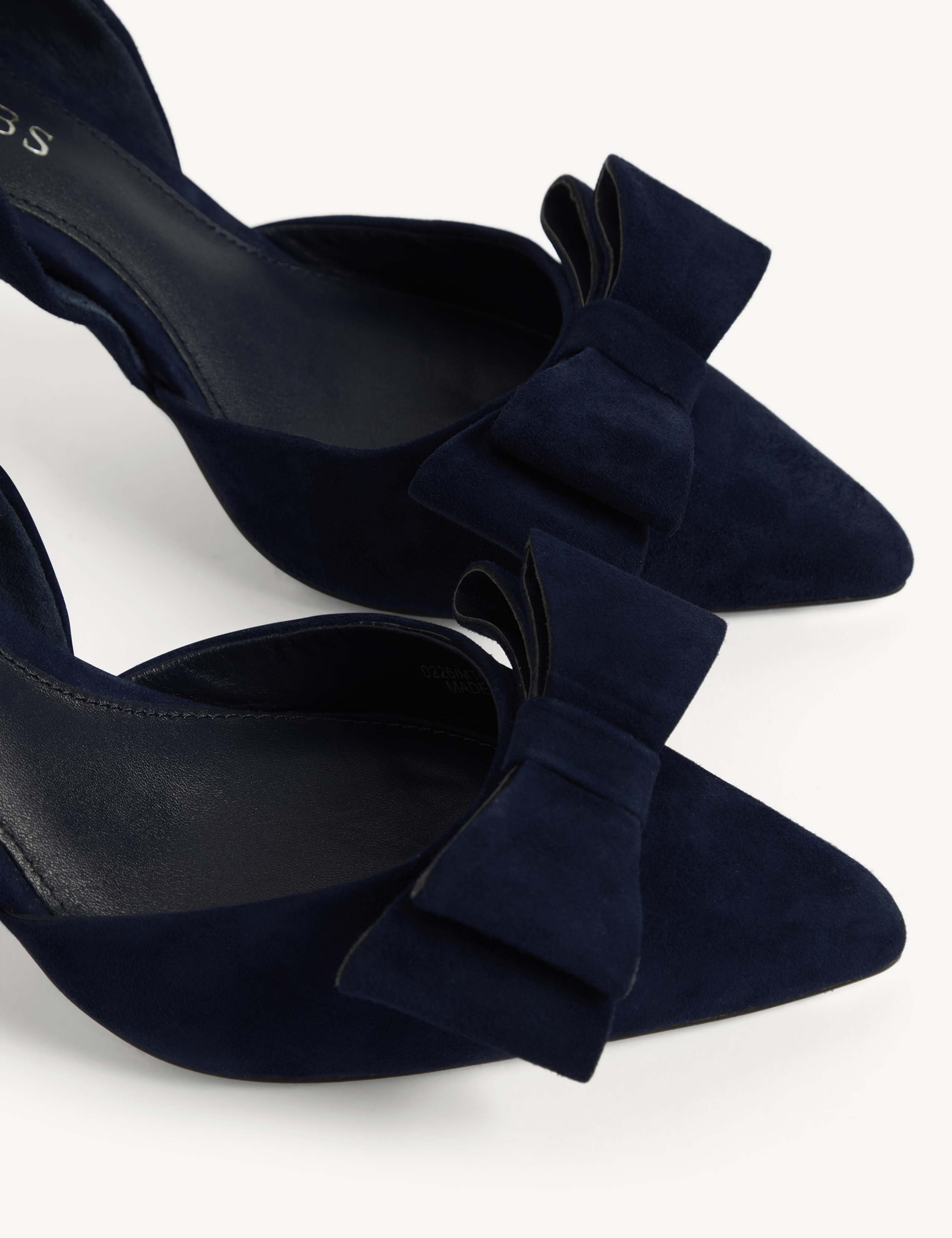 Suede Bow Kitten Heel Court Shoes 4 of 6