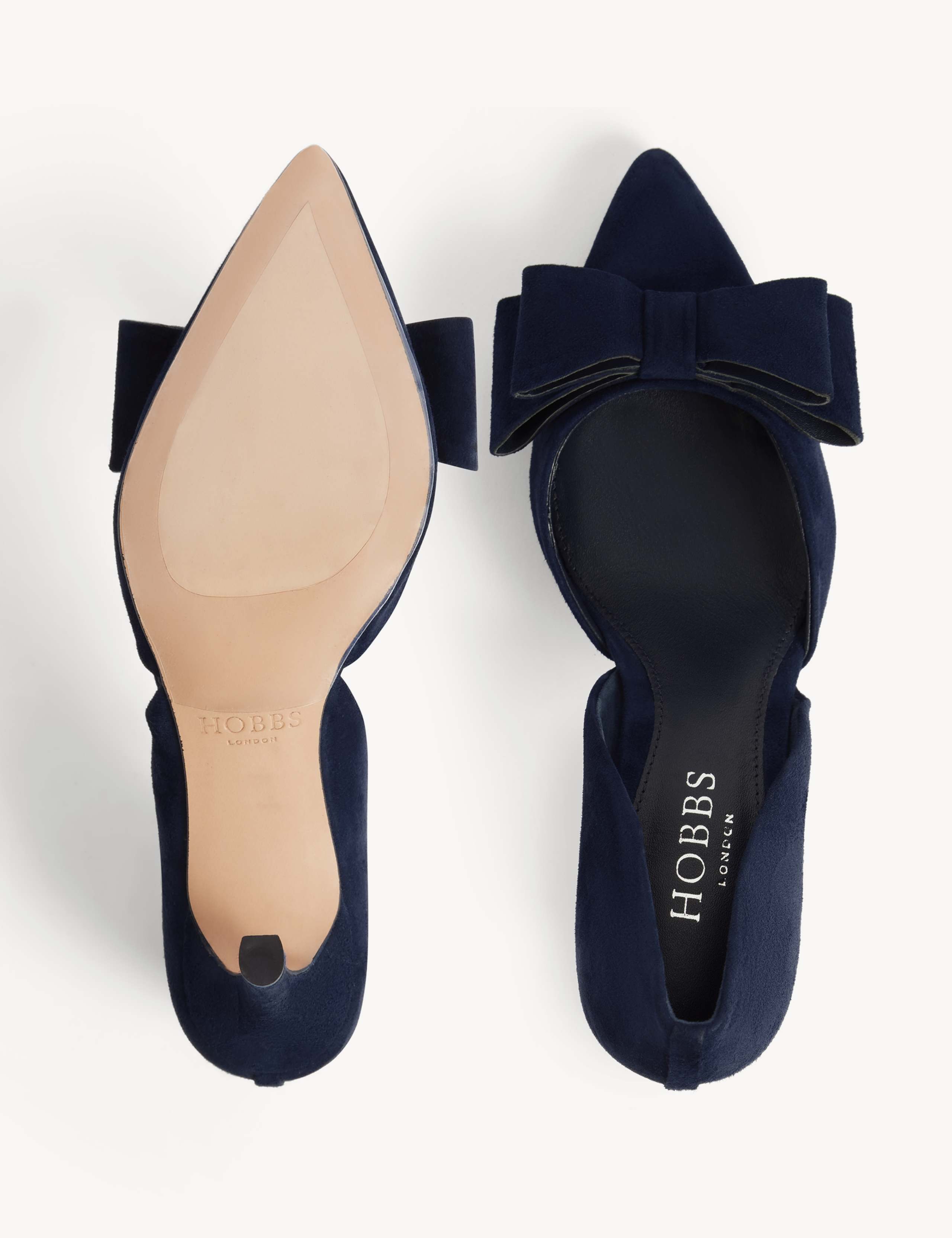 Suede Bow Kitten Heel Court Shoes 5 of 6